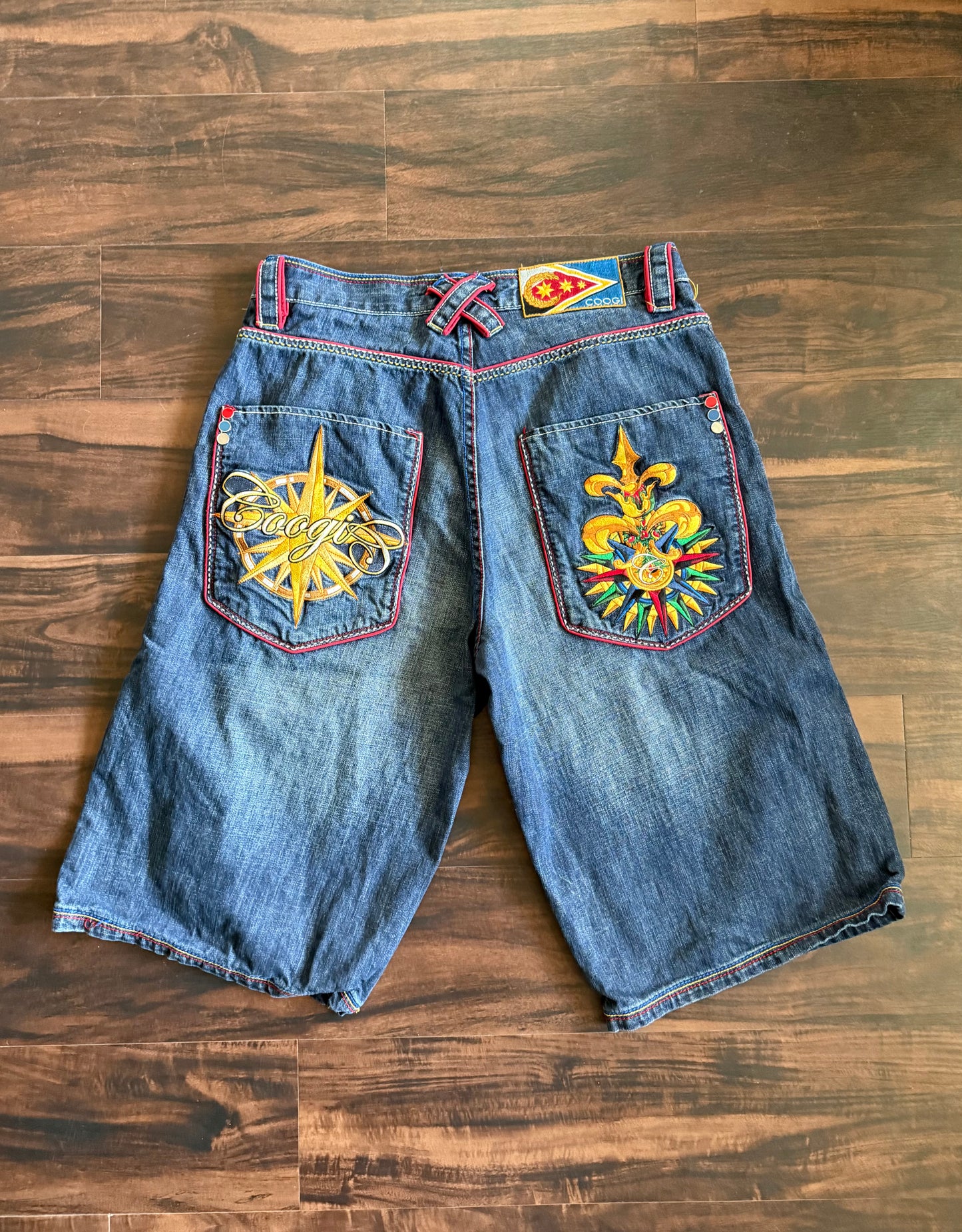 Vintage Y2K Coogi Compass Embroidered Denim Jean Shorts- 34