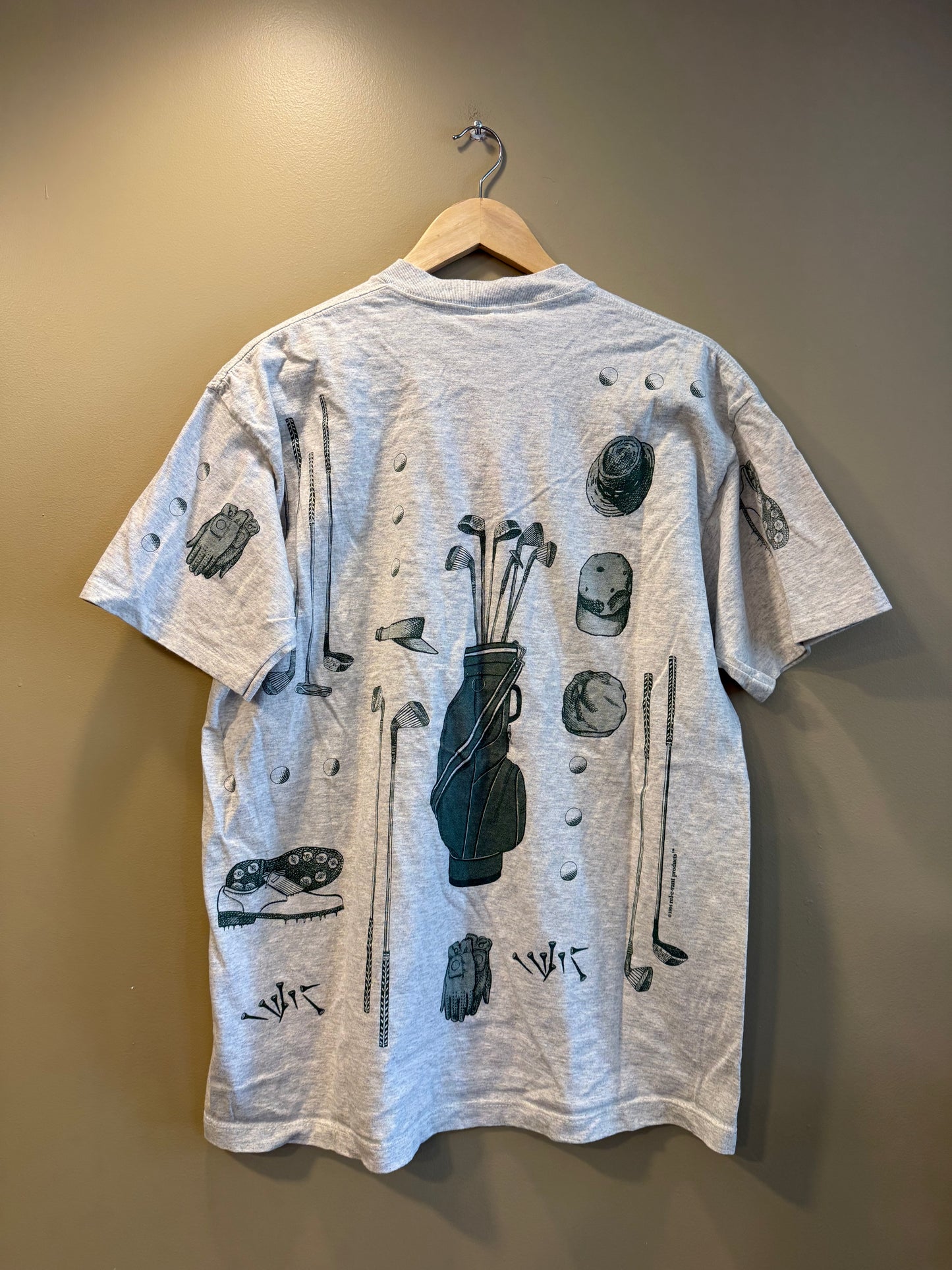 Vintage All Over Print Golf T-Shirt- L/XL