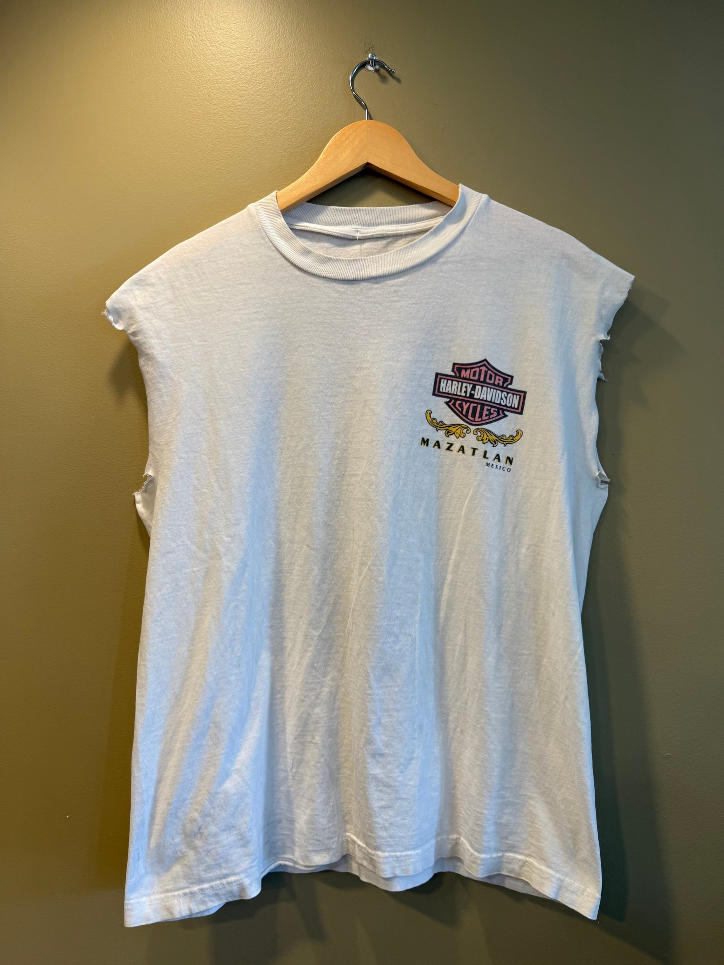 Vintage Harley Davidson Bike Week Mexico Cutoff Tank Top- L