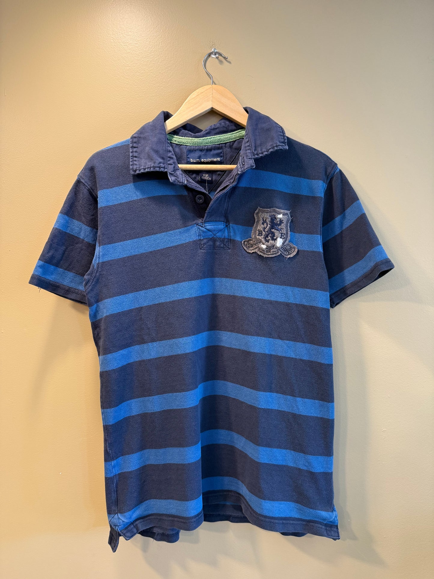 Vintage Y2K BUM Equipment Striped Polo Shirt- S/M
