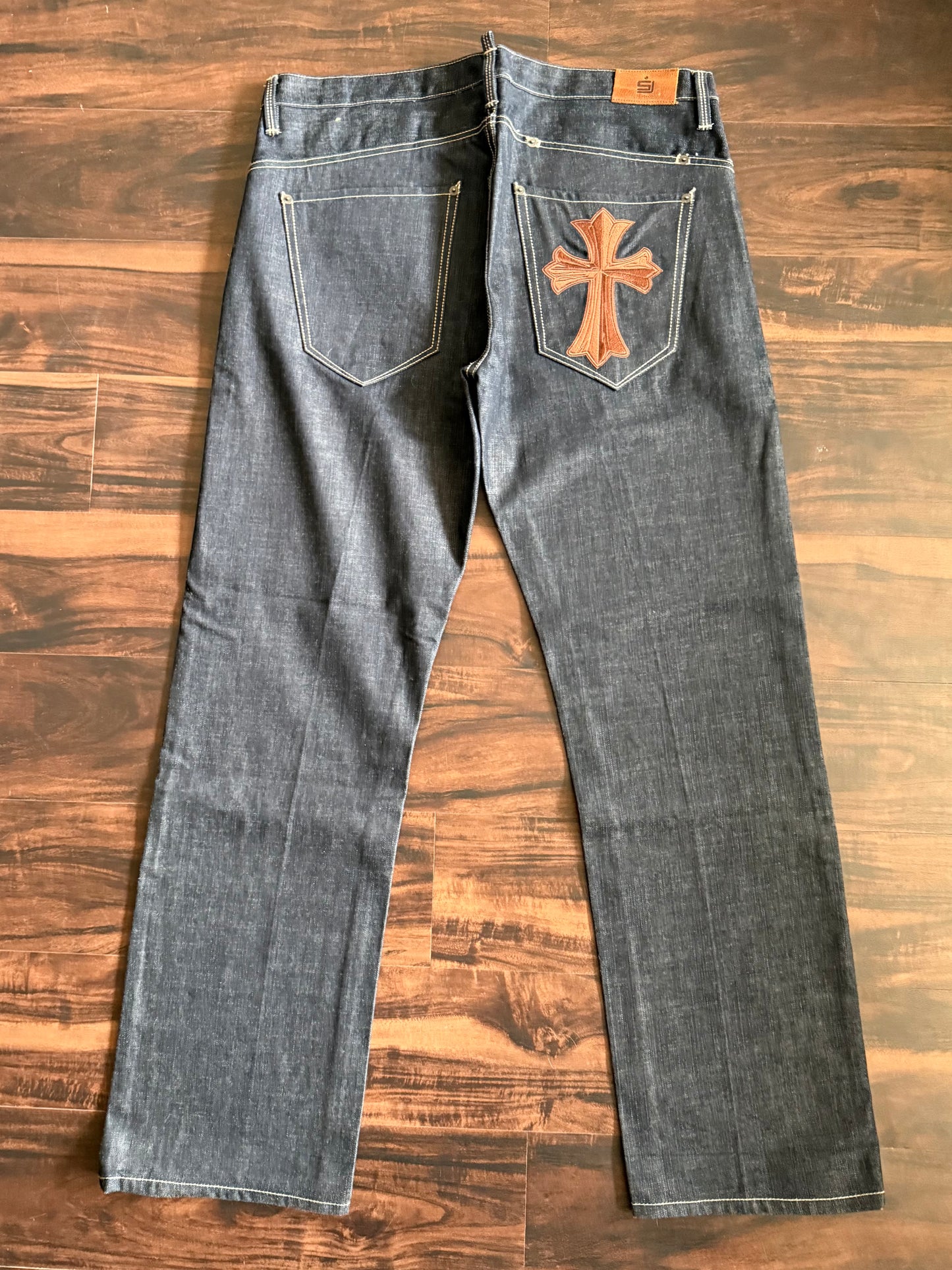 Vintage Y2K Sean John Dark Wash Cross Denim Jeans- 38x36