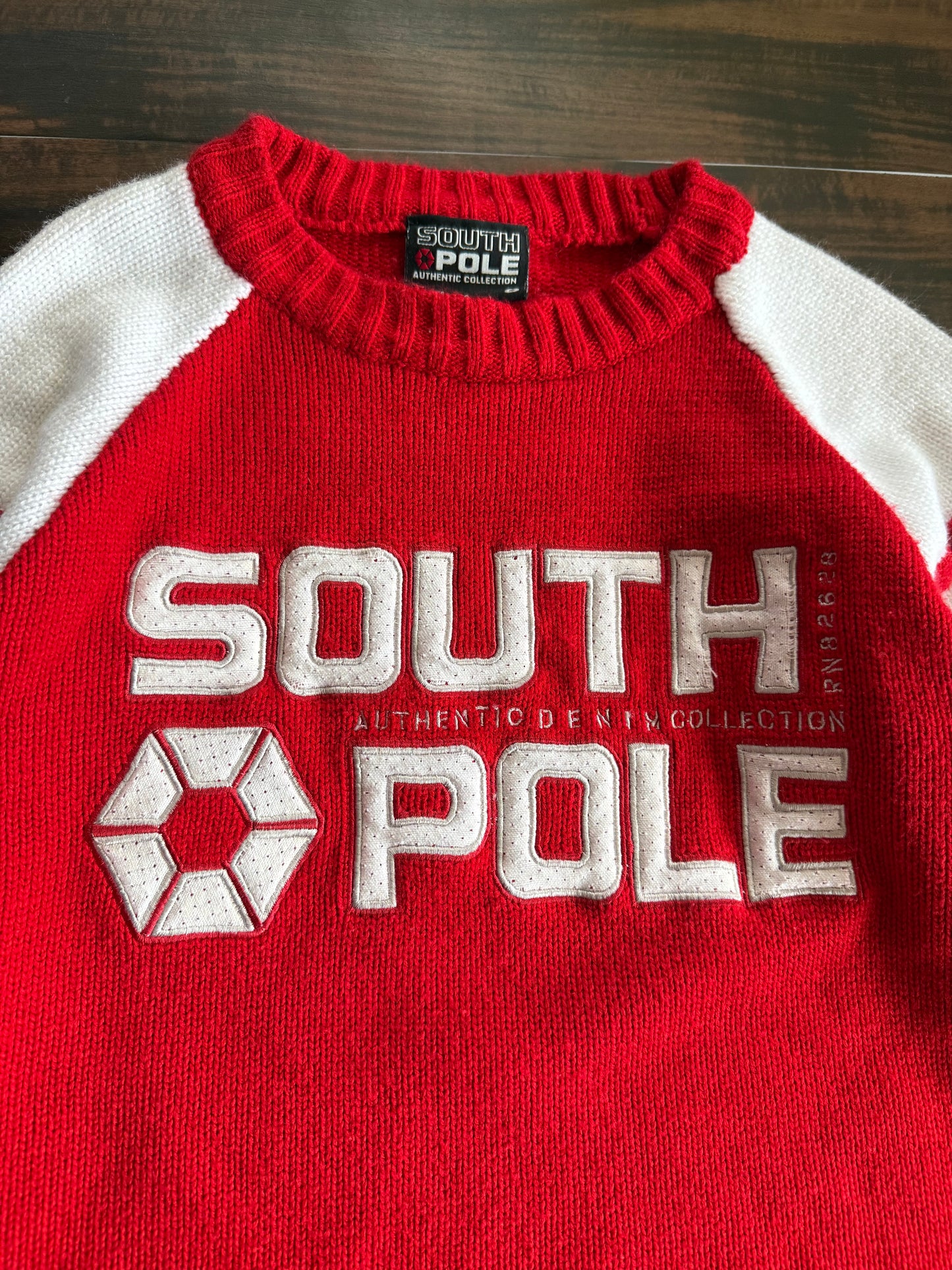 Vintage South Pole Y2K Red & White Sweater- S