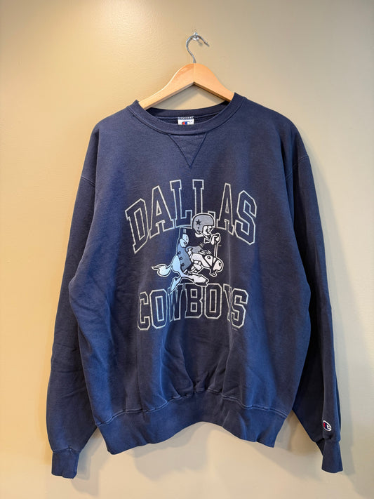 Vintage Champion Dallas Cowboys Navy Blue NFL Sweatshirt- XXL