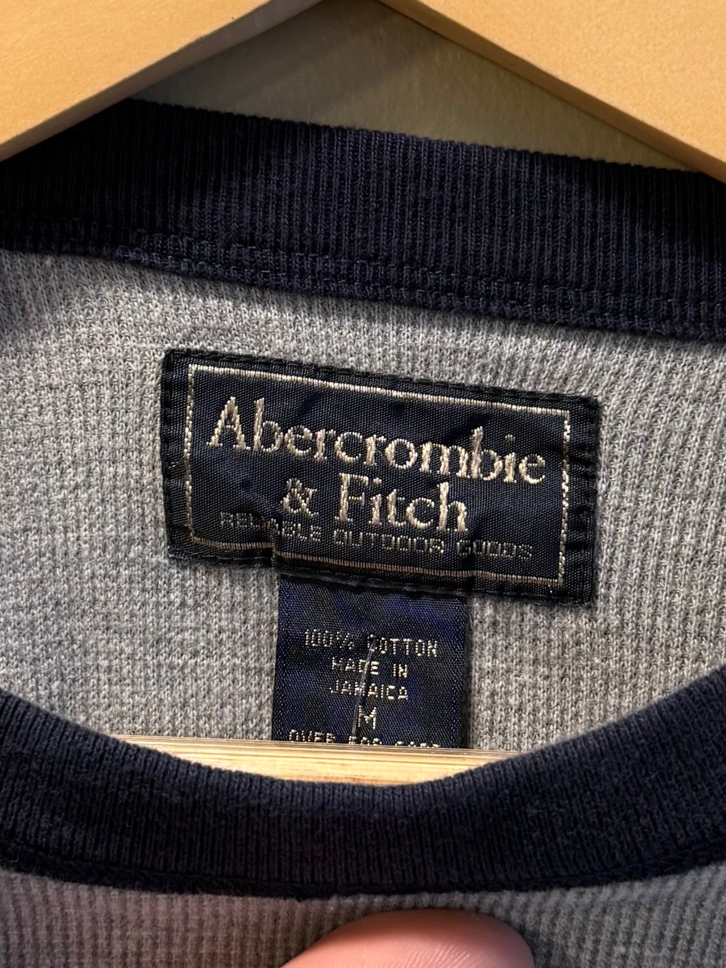 Vintage Abercrombie & Fitch Gray Thermal Longsleeve T-Shirt- M