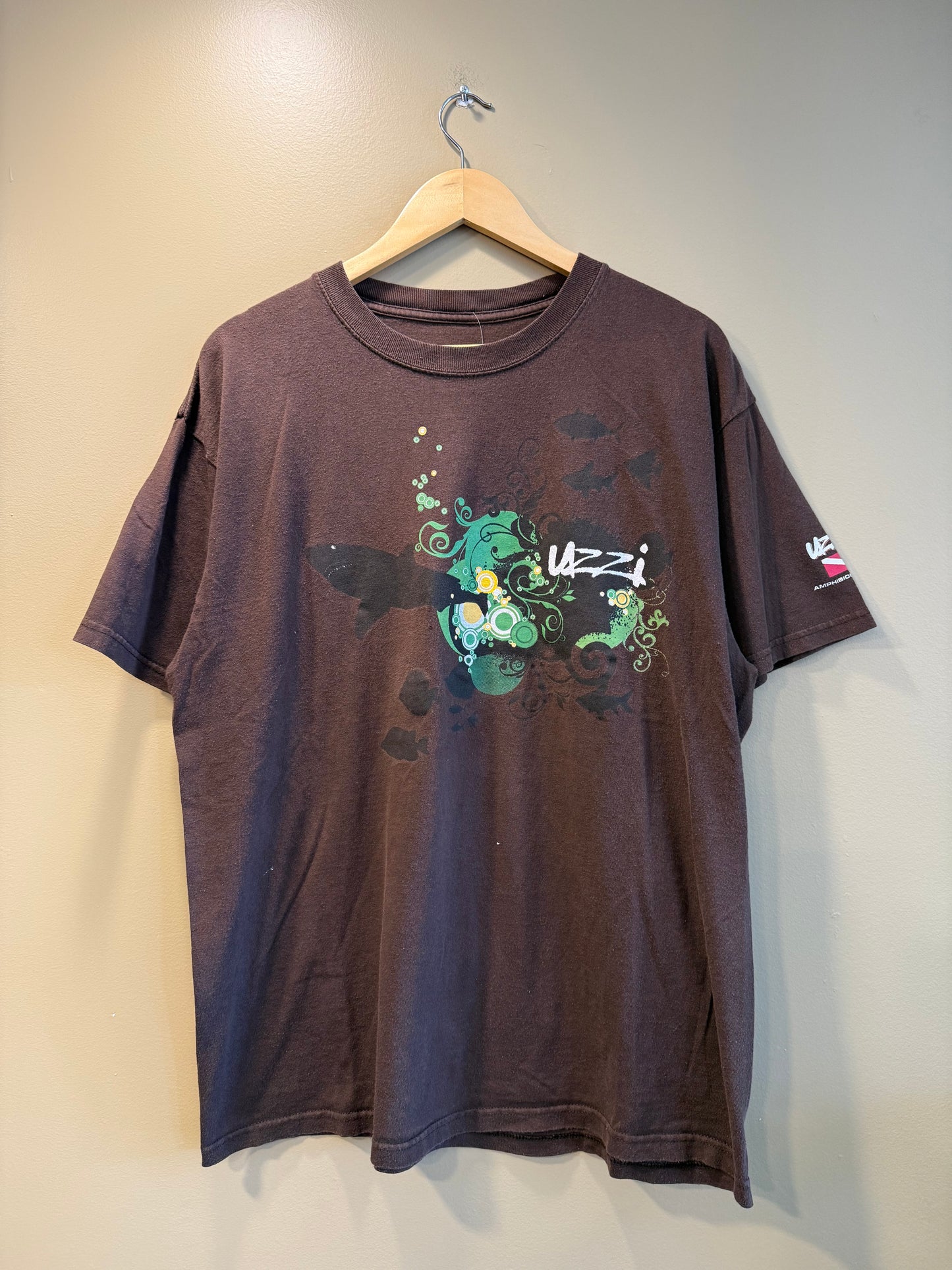 Vintage Uzzi Surfwear Brown Shark T-Shirt- XL