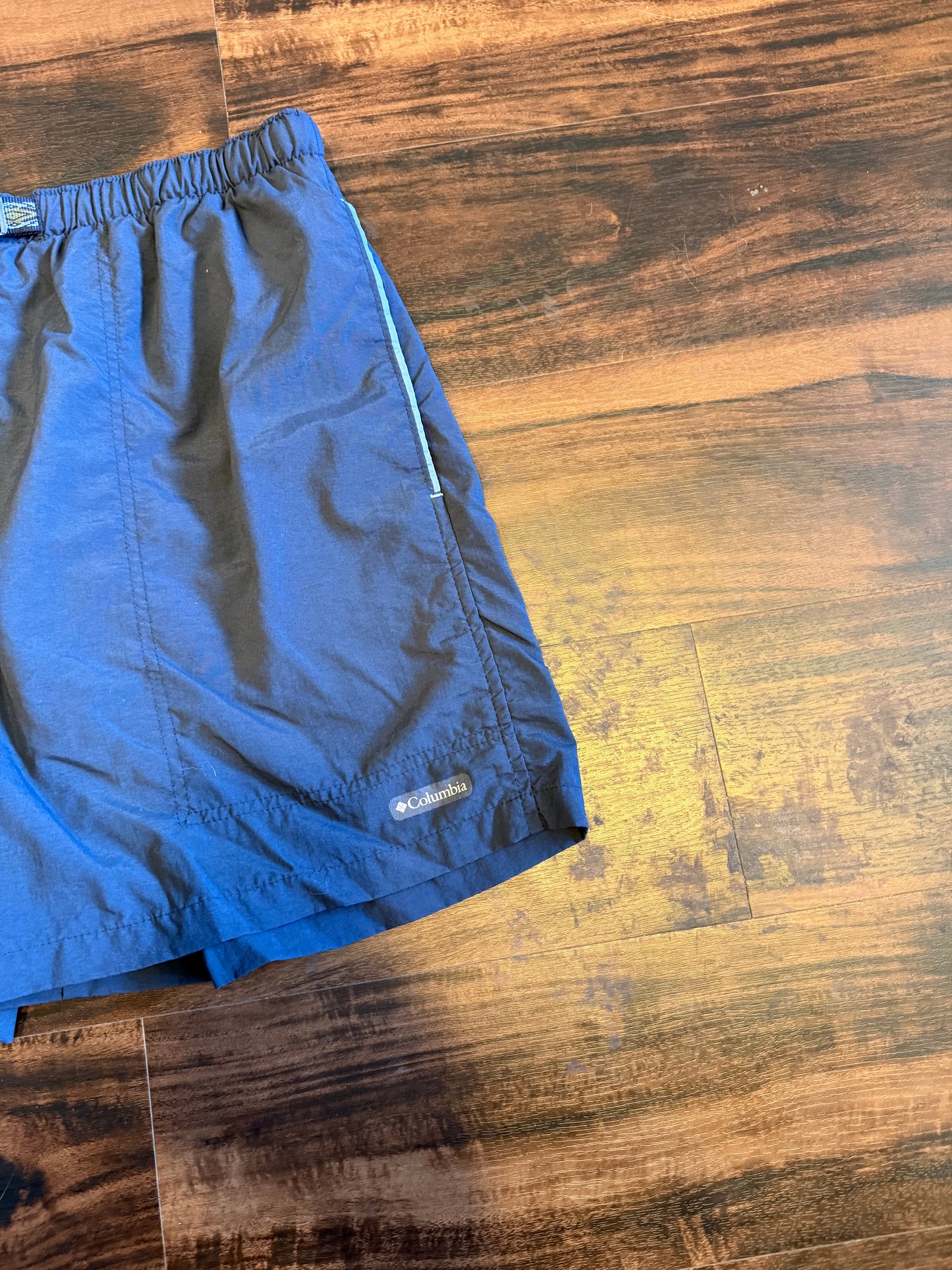 Vintage Columbia Navy Blue Outdoors Nylon Shorts- 30