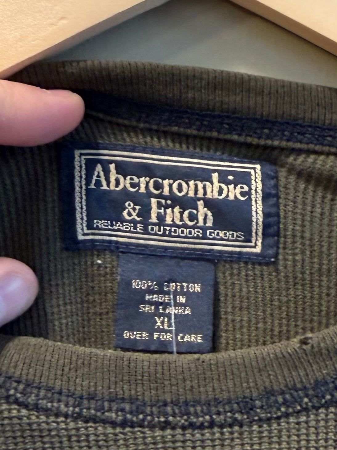 Vintage Y2K Abercrombie & Fitch Green Thermal T-Shirt- XL