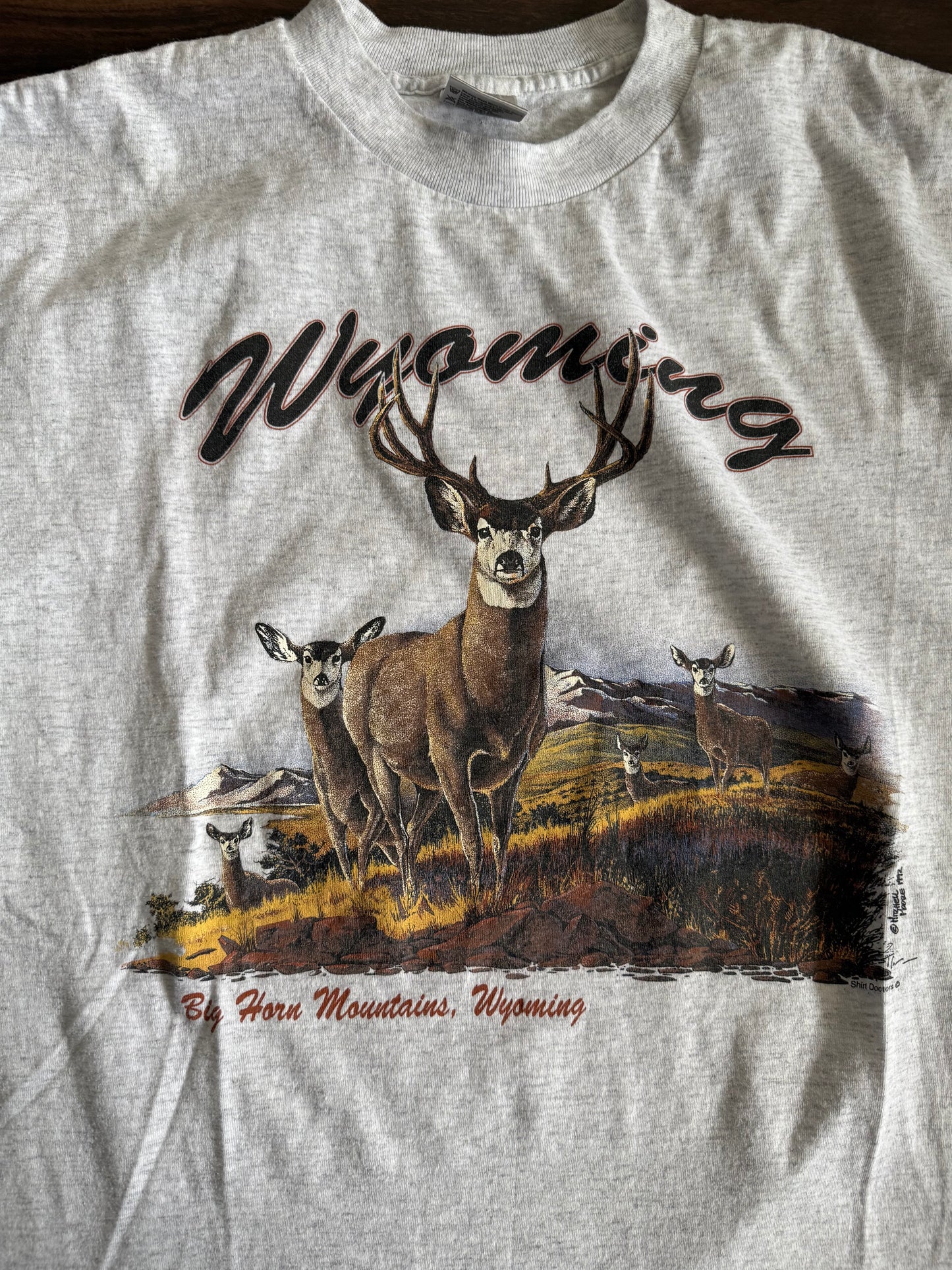 Vintage Wyoming Big Horn Mountains Deer T-Shirt- XL