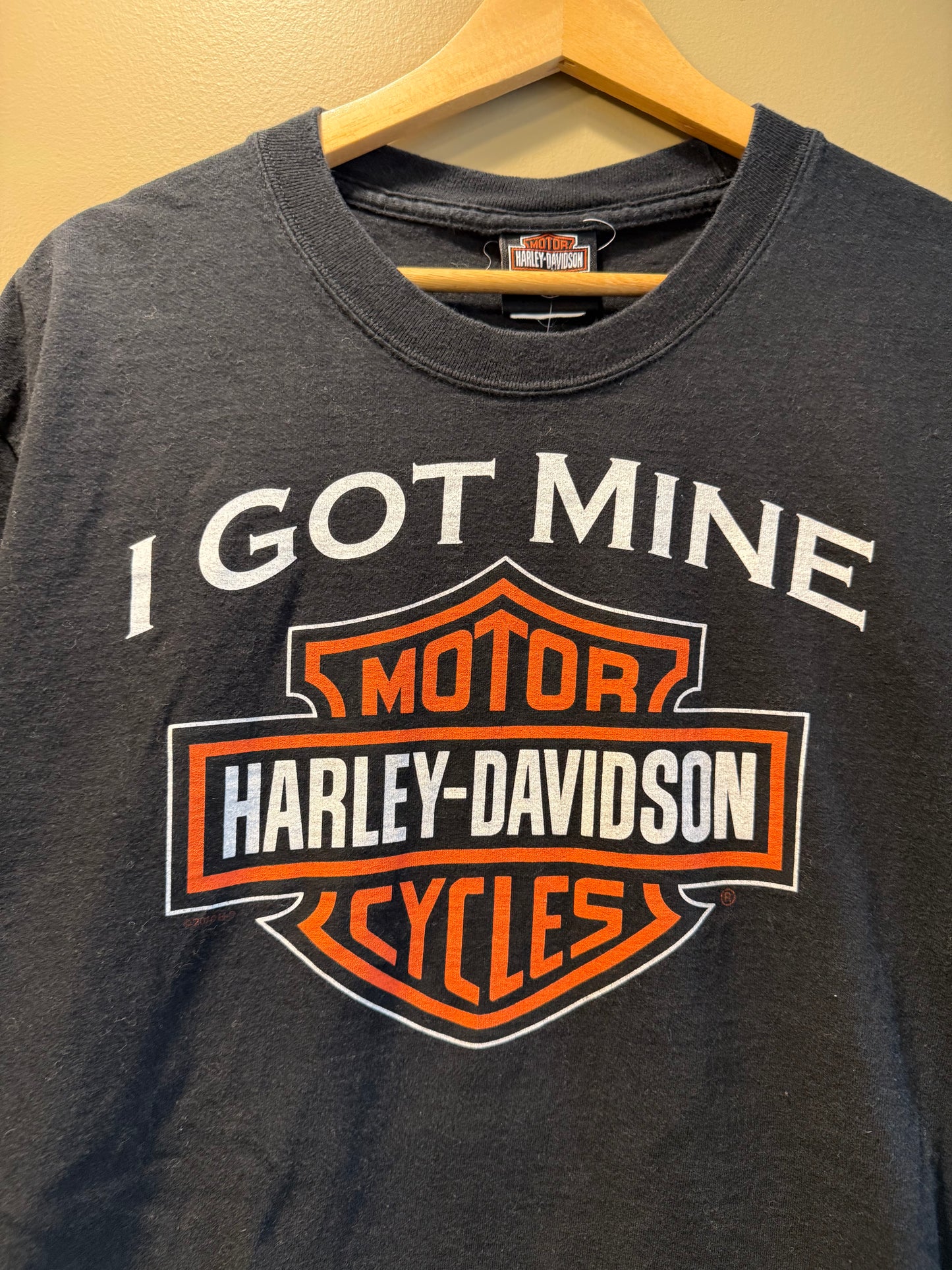 Vintage Harley Davidson I Got Mine Black T-Shirt- L