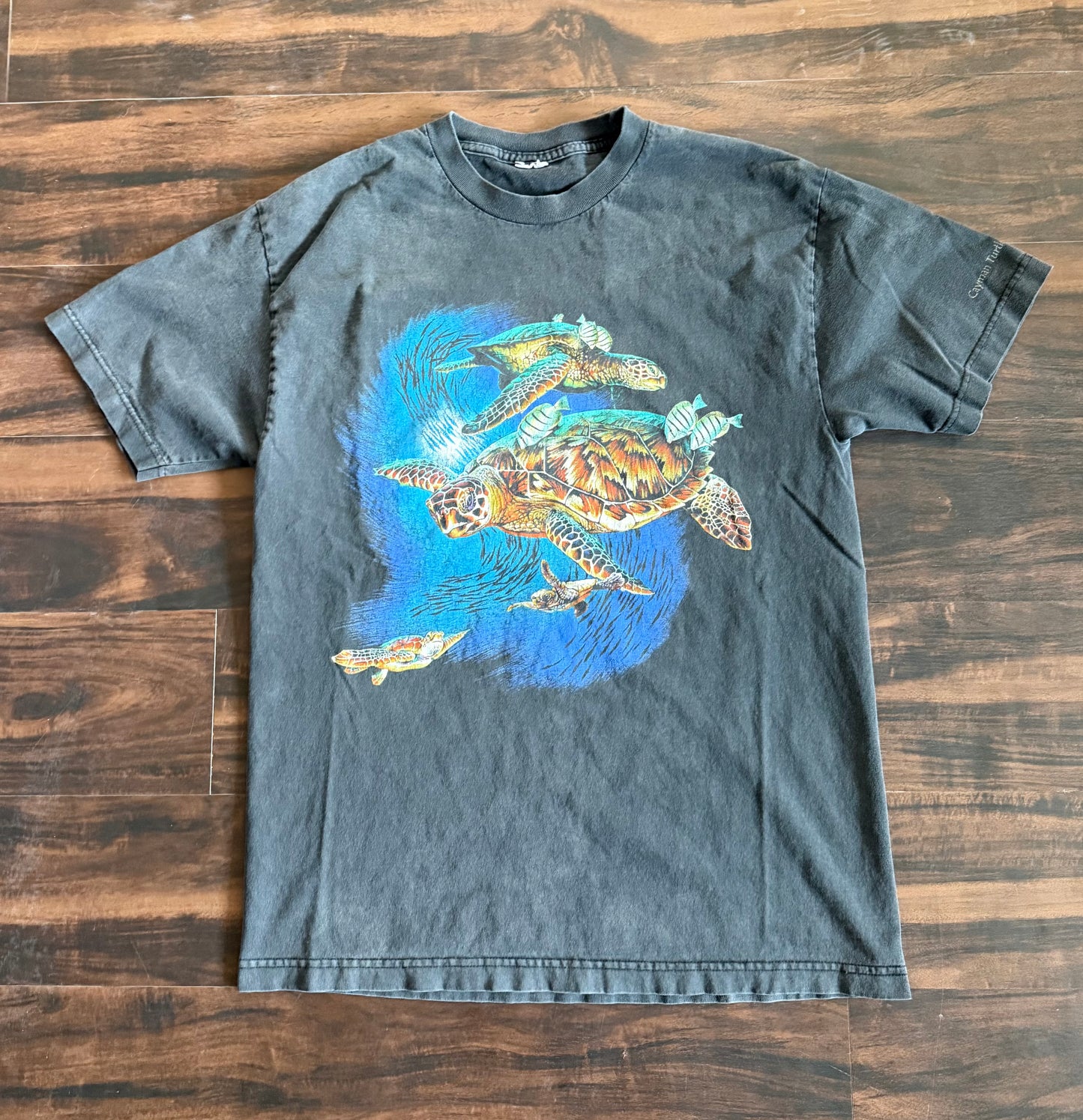 Vintage Cayman Sea Turtles Black Nature T-Shirt- M