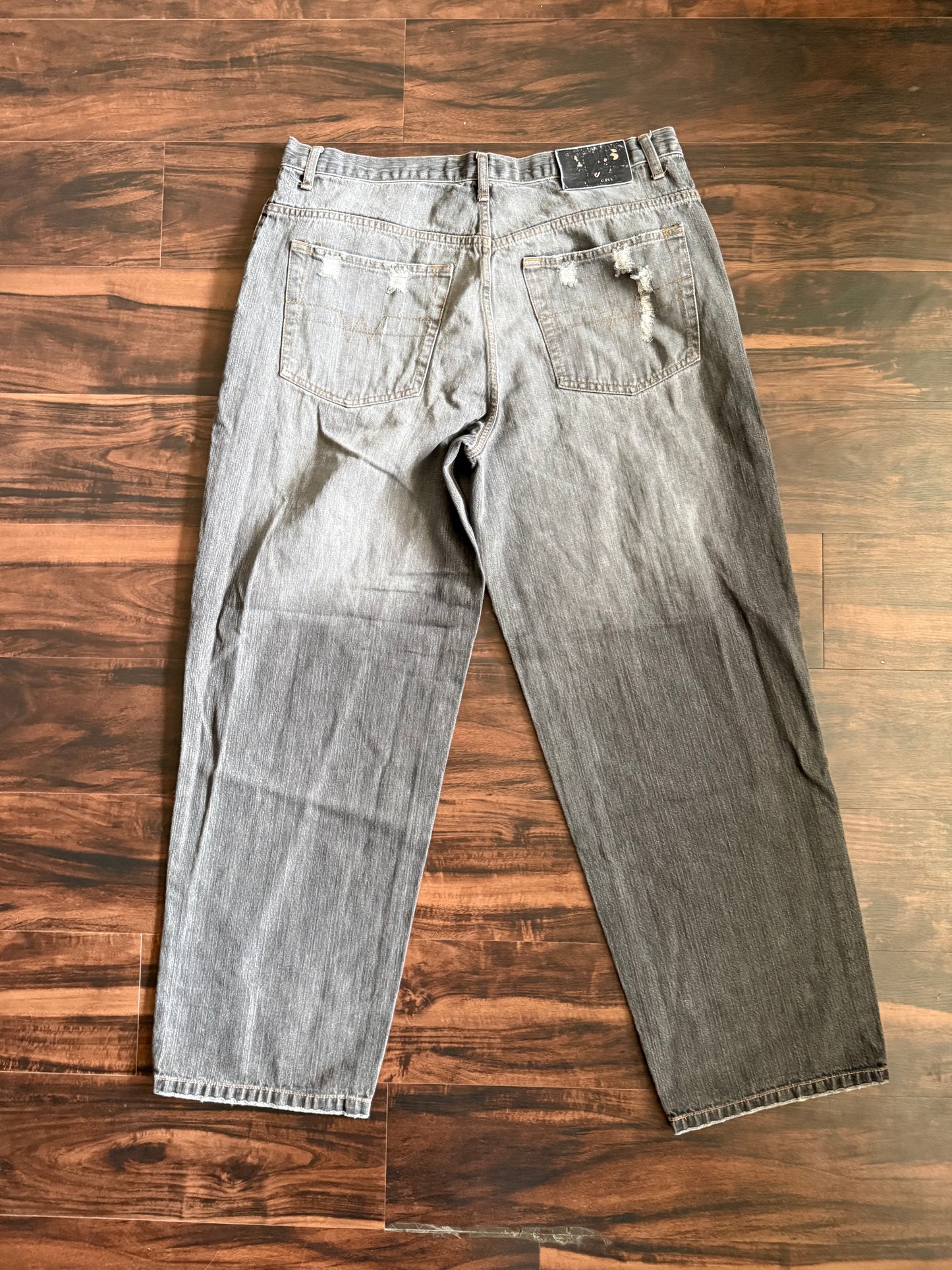 Vintage Y2K Webs Streetwear Black Denim Jeans- 36x32