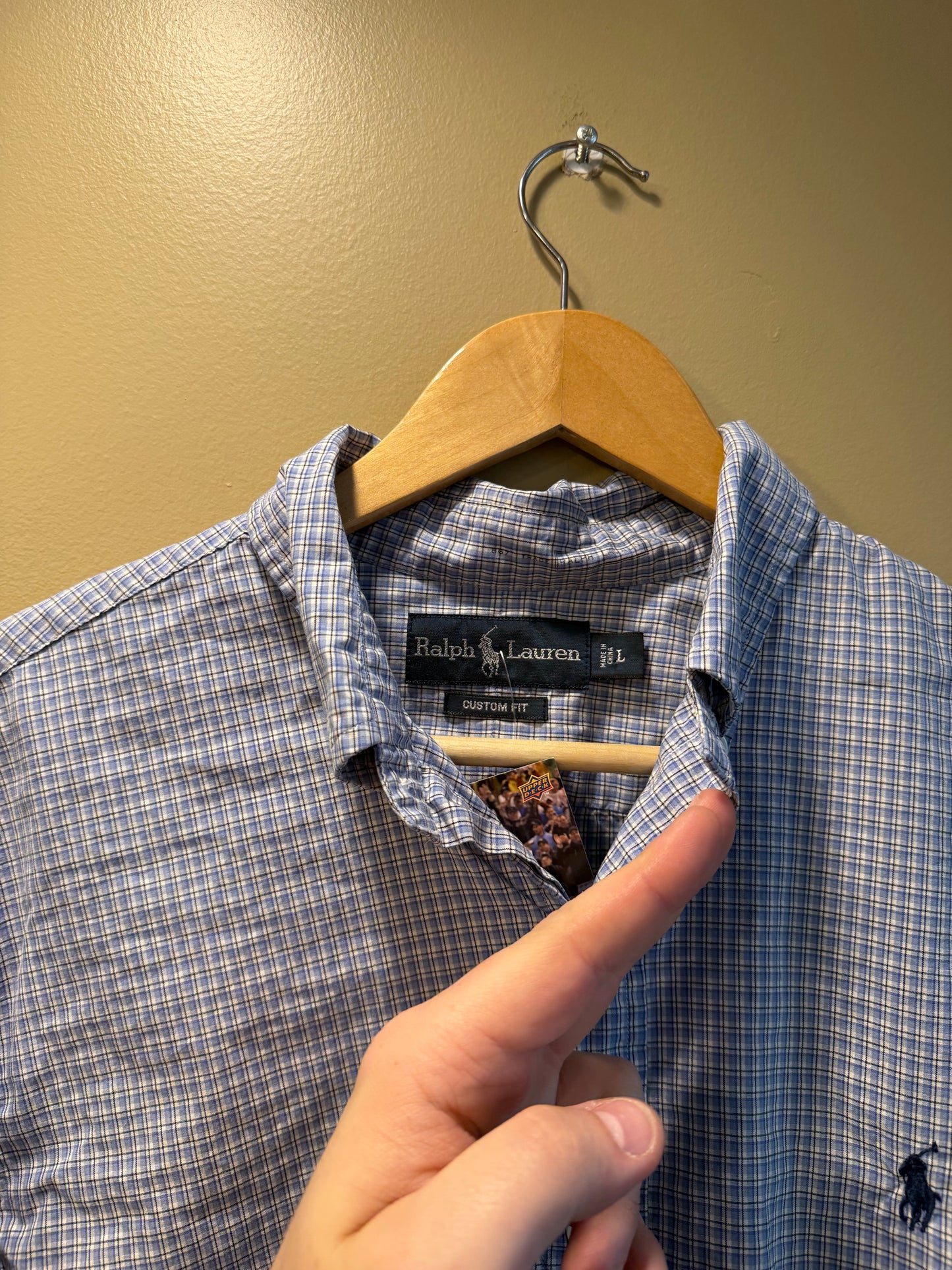 Vintage Polo Ralph Lauren Blue Checkered Button-Up Shirt- L