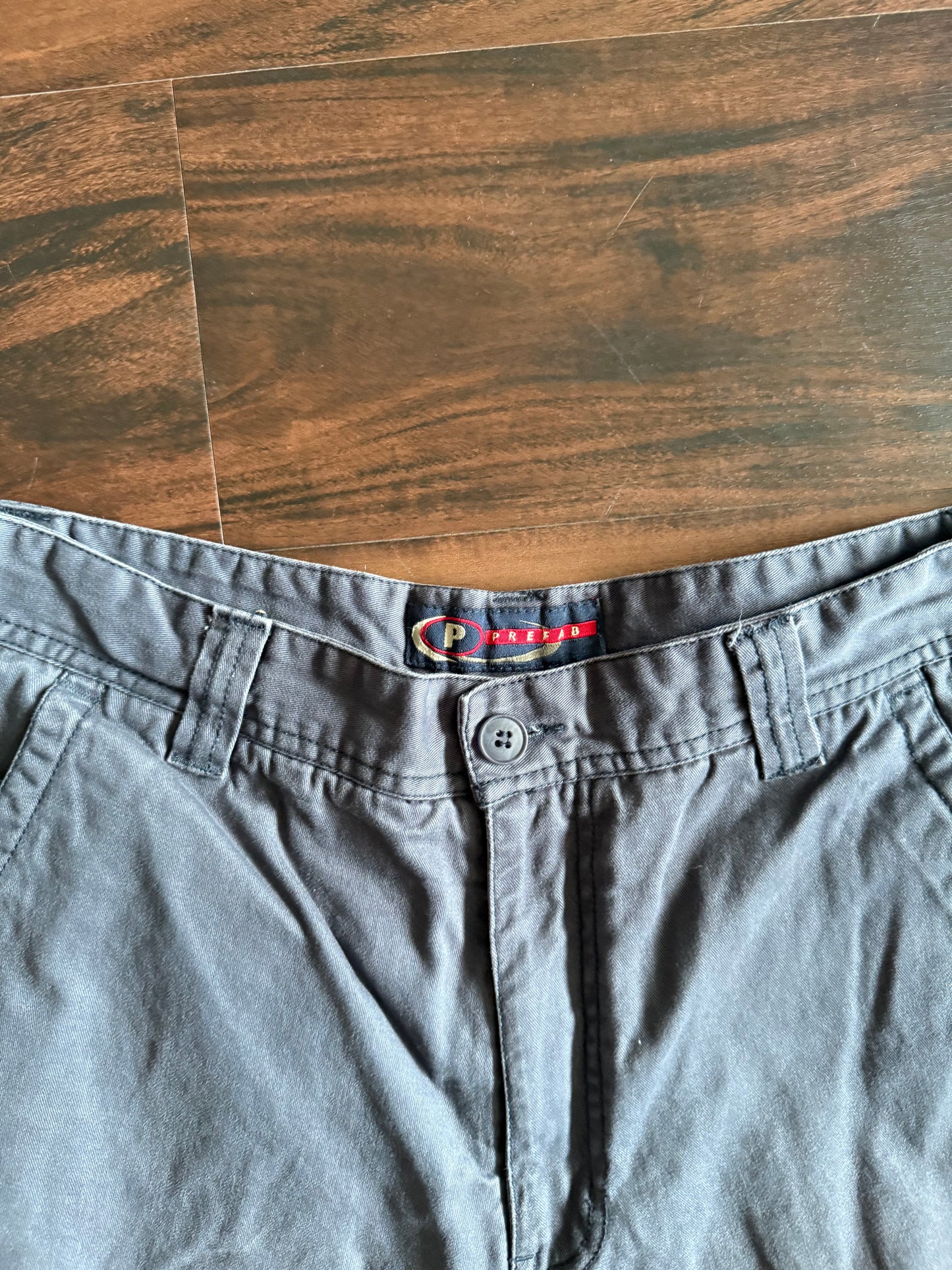 Vintage Y2K Pre Fab Navy Blue Cotton Cargo Shorts- 32