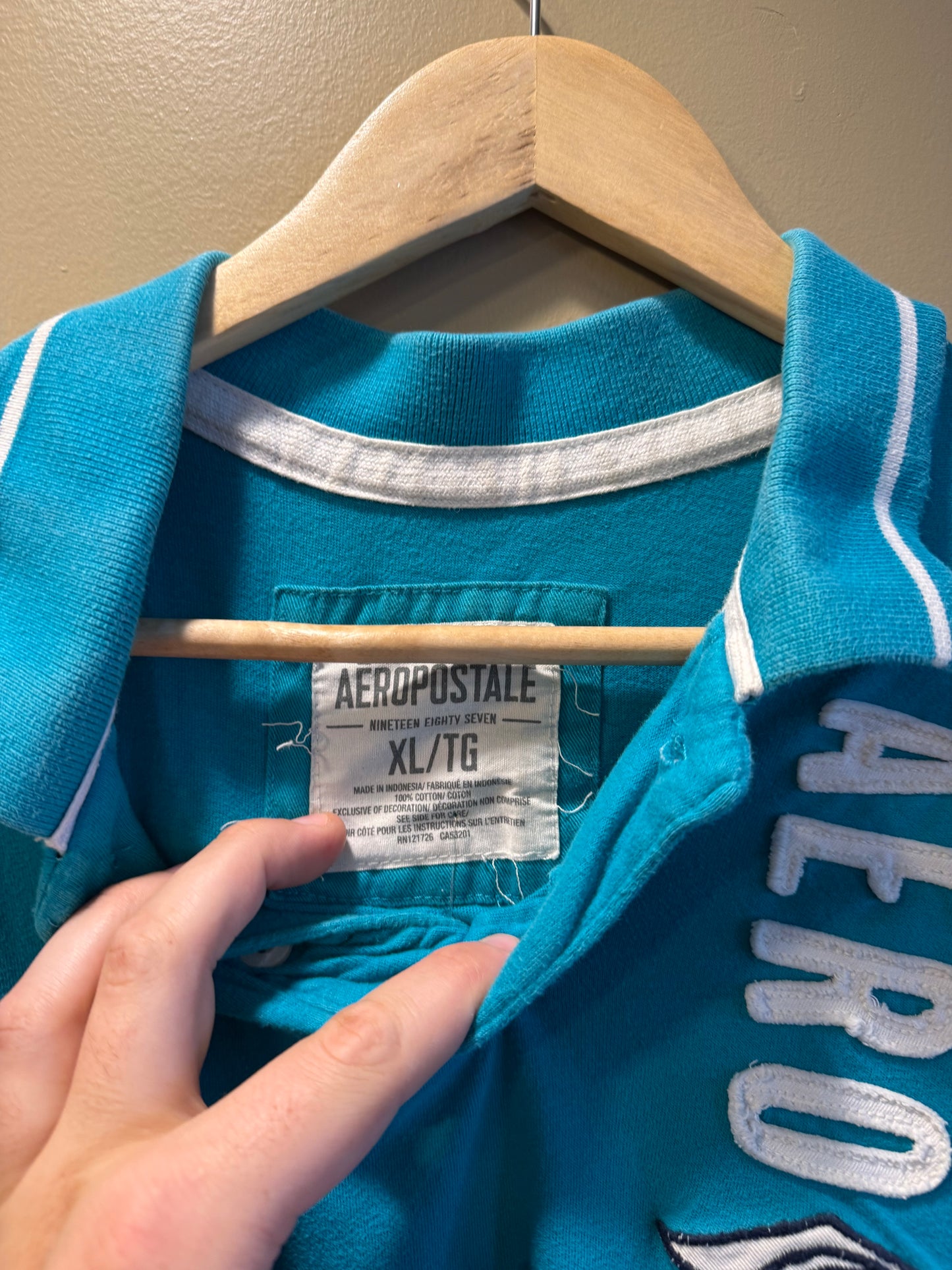 Vintage Aeropostale SoCal Surf Blue Polo Shirt- M