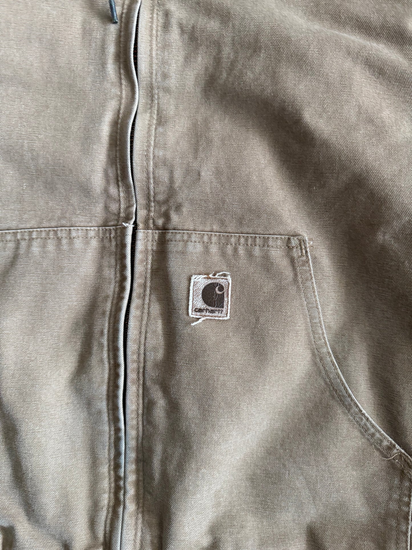 Vintage Carhartt J130 SDL Hooded Tan Canvas Jacket- XL