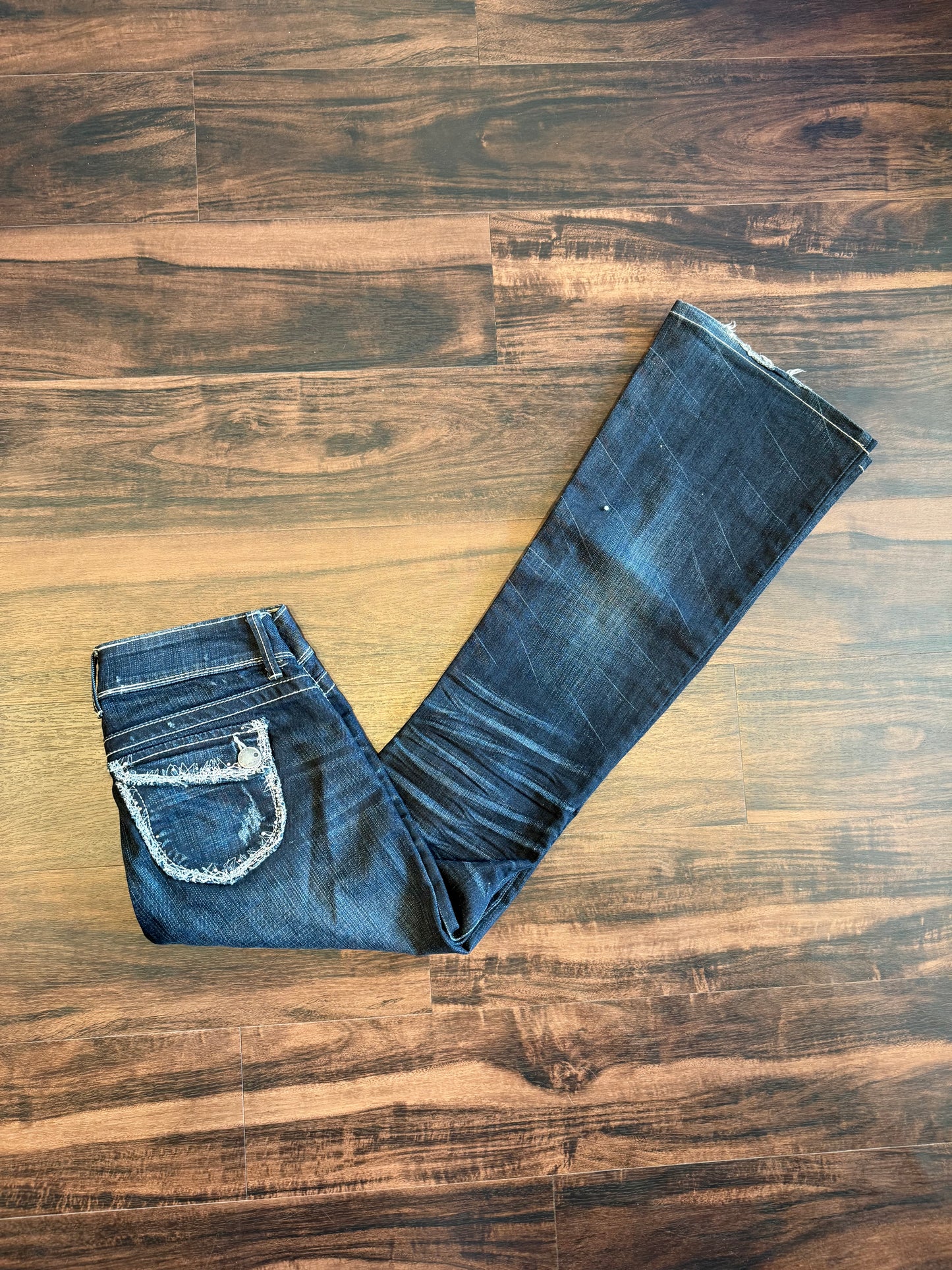Vintage Practices Dark Wash Boot Cut Denim Jeans- 28x32