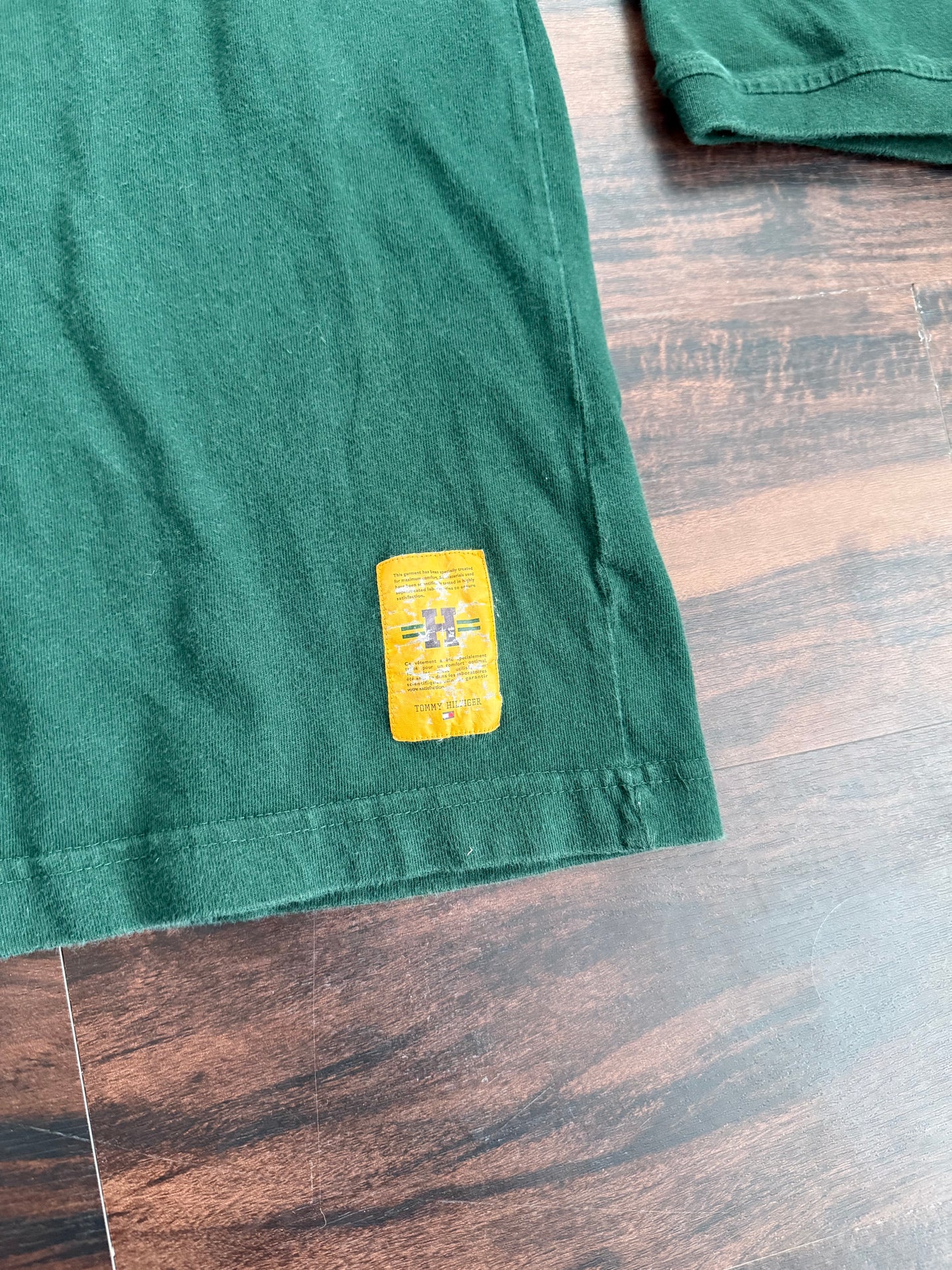 Vintage Tommy Hilfiger Collegiate Athletics Green 3/4 Sleeve T-Shirt- S