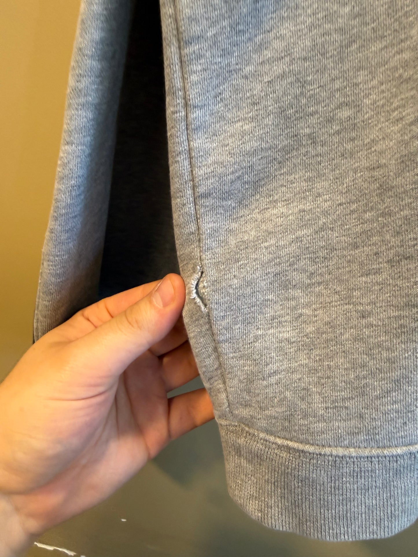 Vintage Chaps Ralph Lauren Gray & Blue Quarter-Zip Sweatshirt- XXL