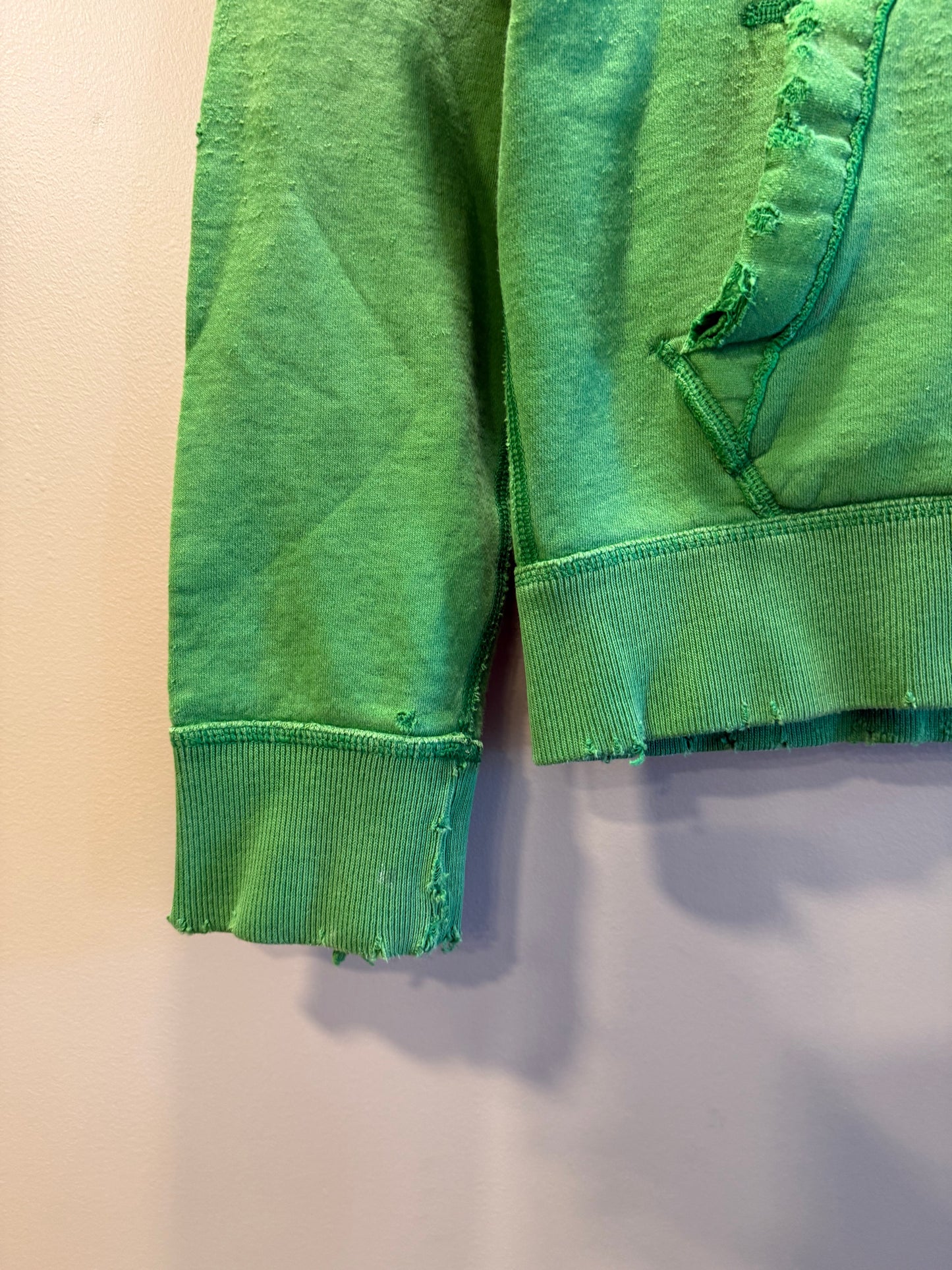 Vintage Abercrombie & Fitch Green Lacrosse Hoodie Sweatshirt- S/M