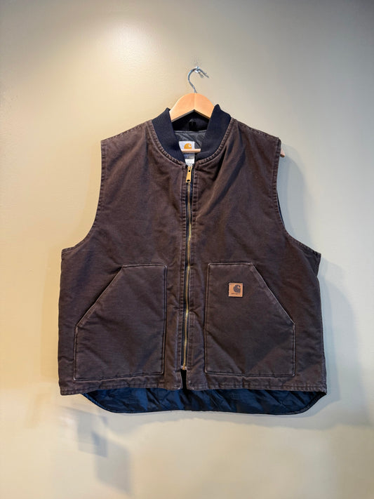 Vintage Carhartt Dark Brown Workwear Vest- XL