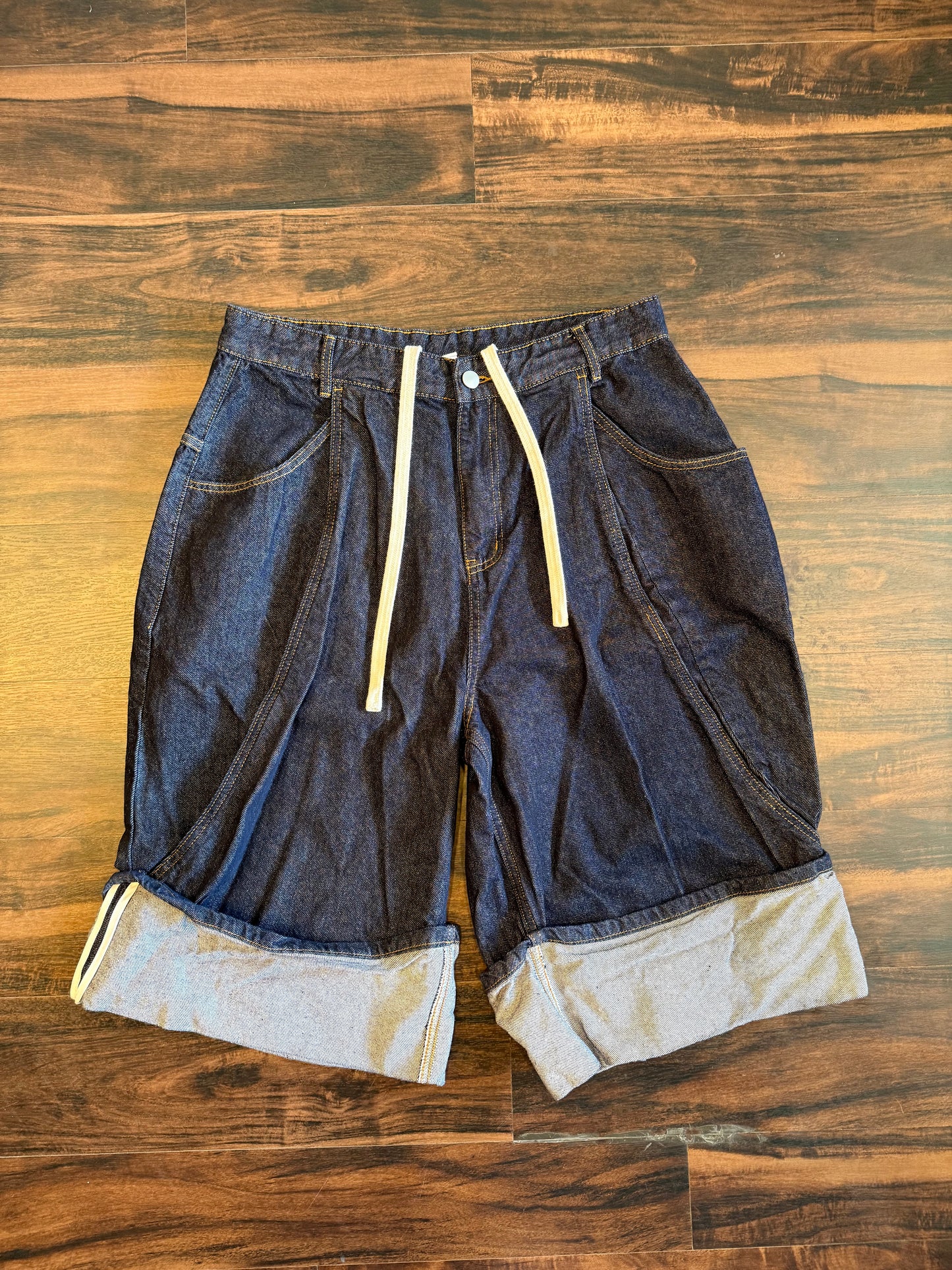 Chad & Jade Made In Korea Dark Wash Streetwear Jean Shorts- 34
