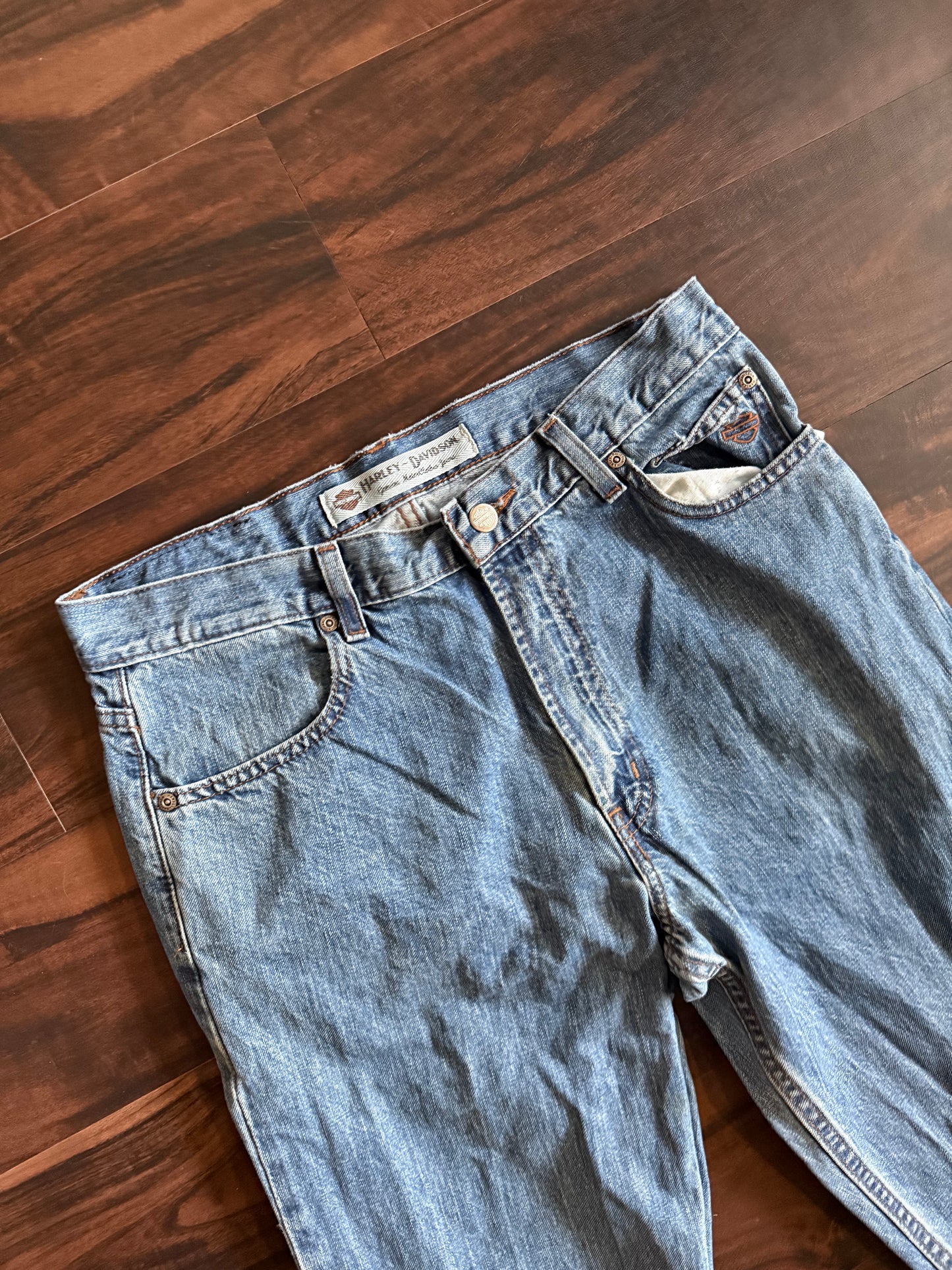 Vintage Harley Davidson Light Wash Denim Jeans- 32x33