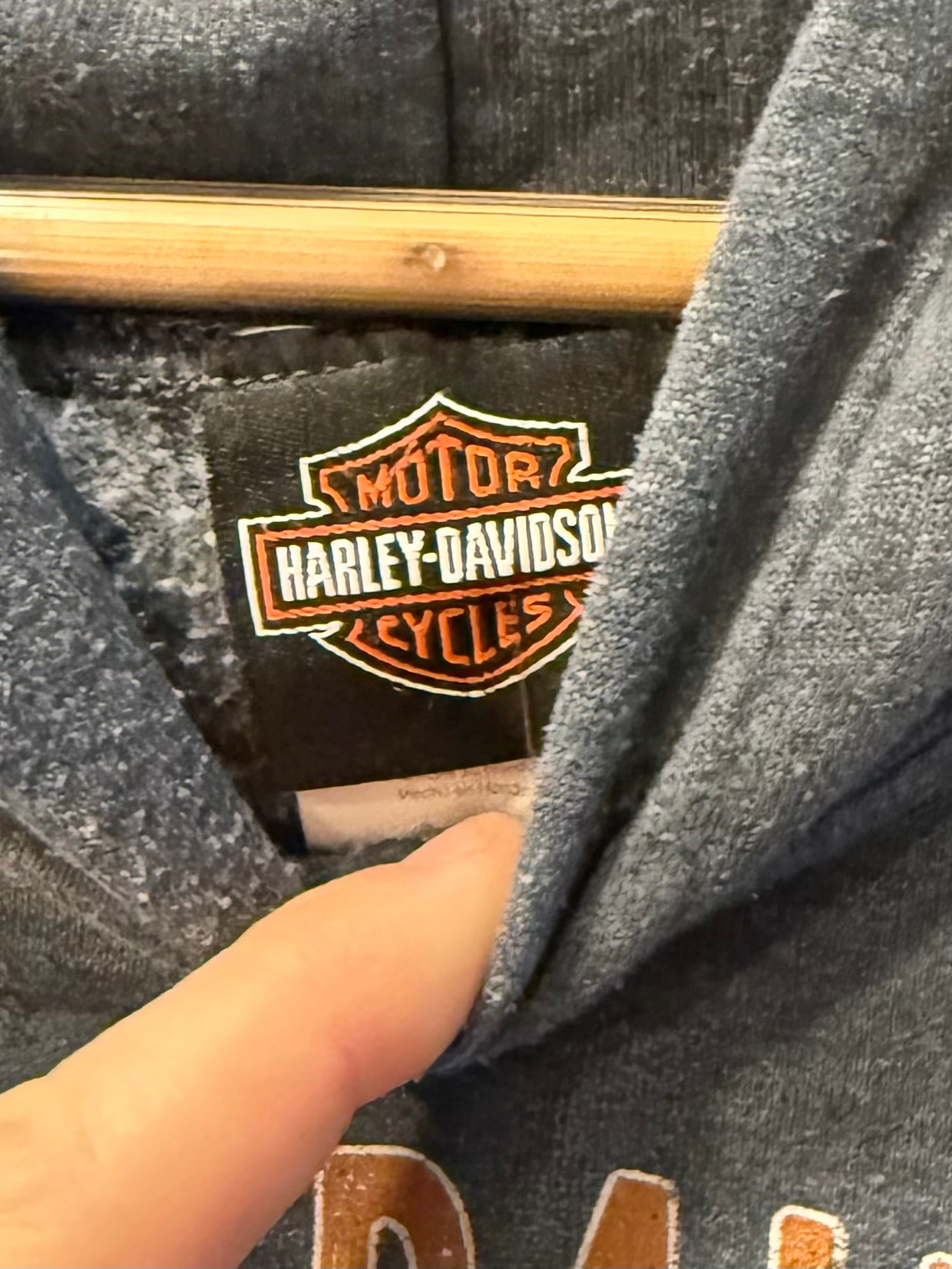 Vintage Harley Davison Dark Gray Bee Hoodie- XXL