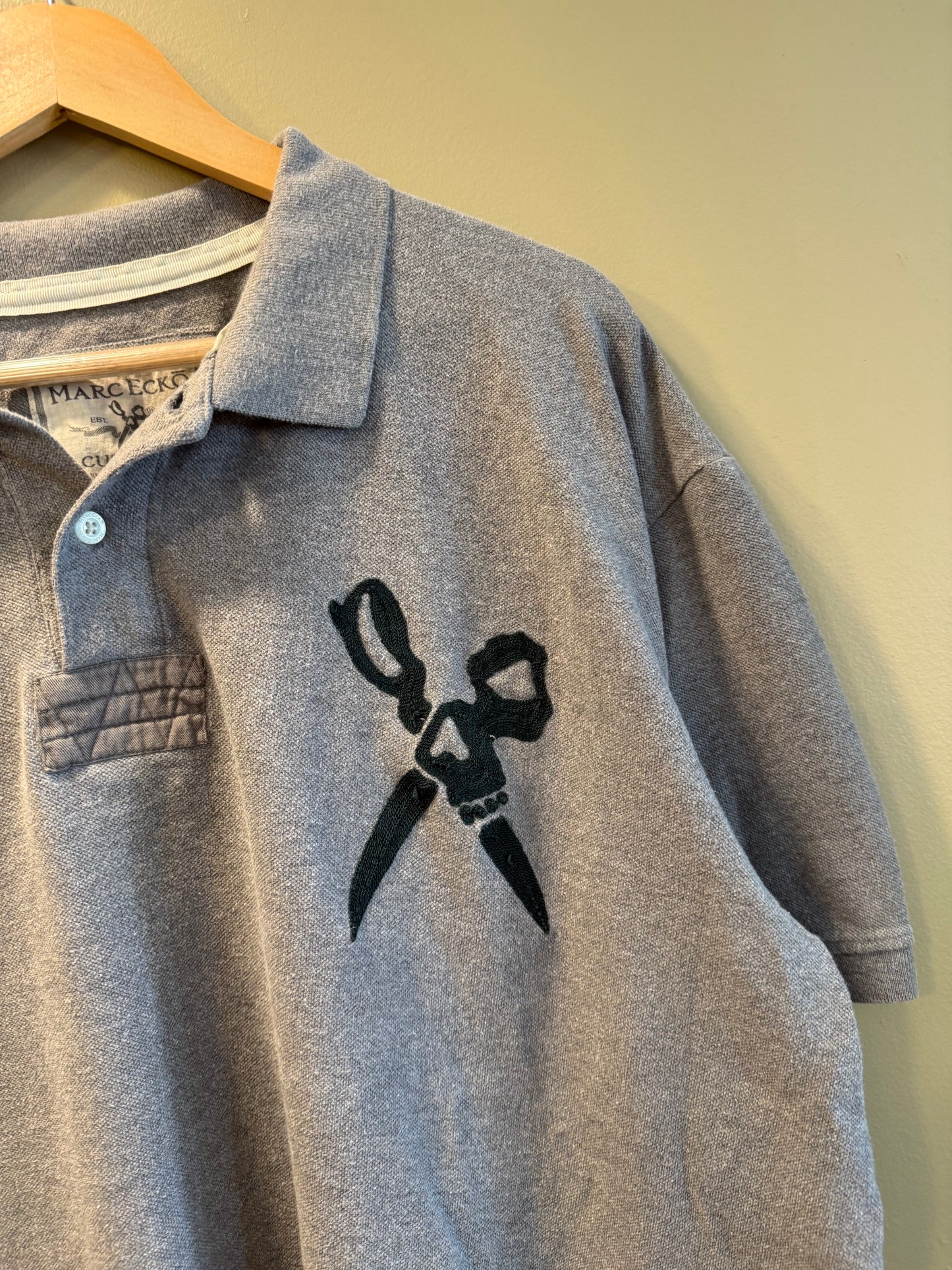 Vintage Y2K Marc Ecko Cut & Sew Gray Polo Shirt- XXL