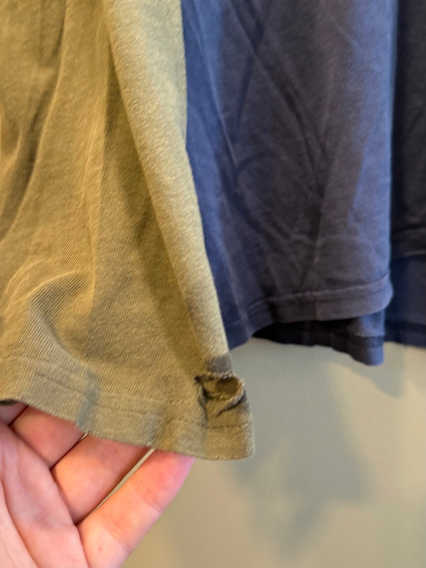 Vintage Quiksilver Surfwear Distressed Longsleeve Green & Blue T-Shirt- XL