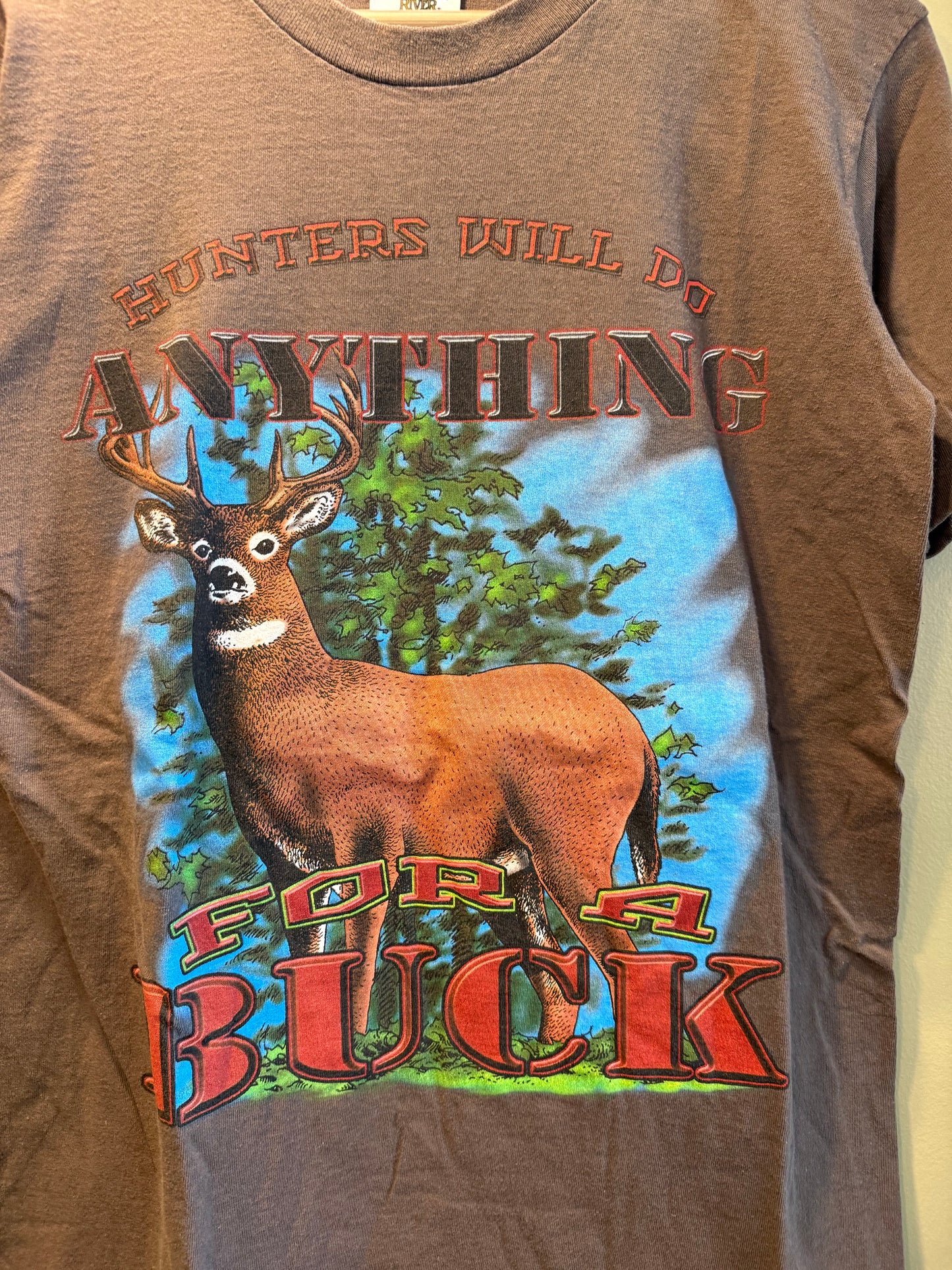 Vintage Anything For A Buck Brown Nature T-Shirt- M