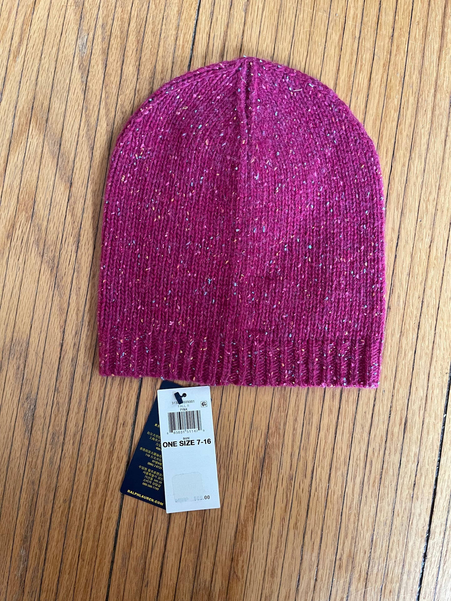 NWT Polo Ralph Lauren Pink American Flag Beanie