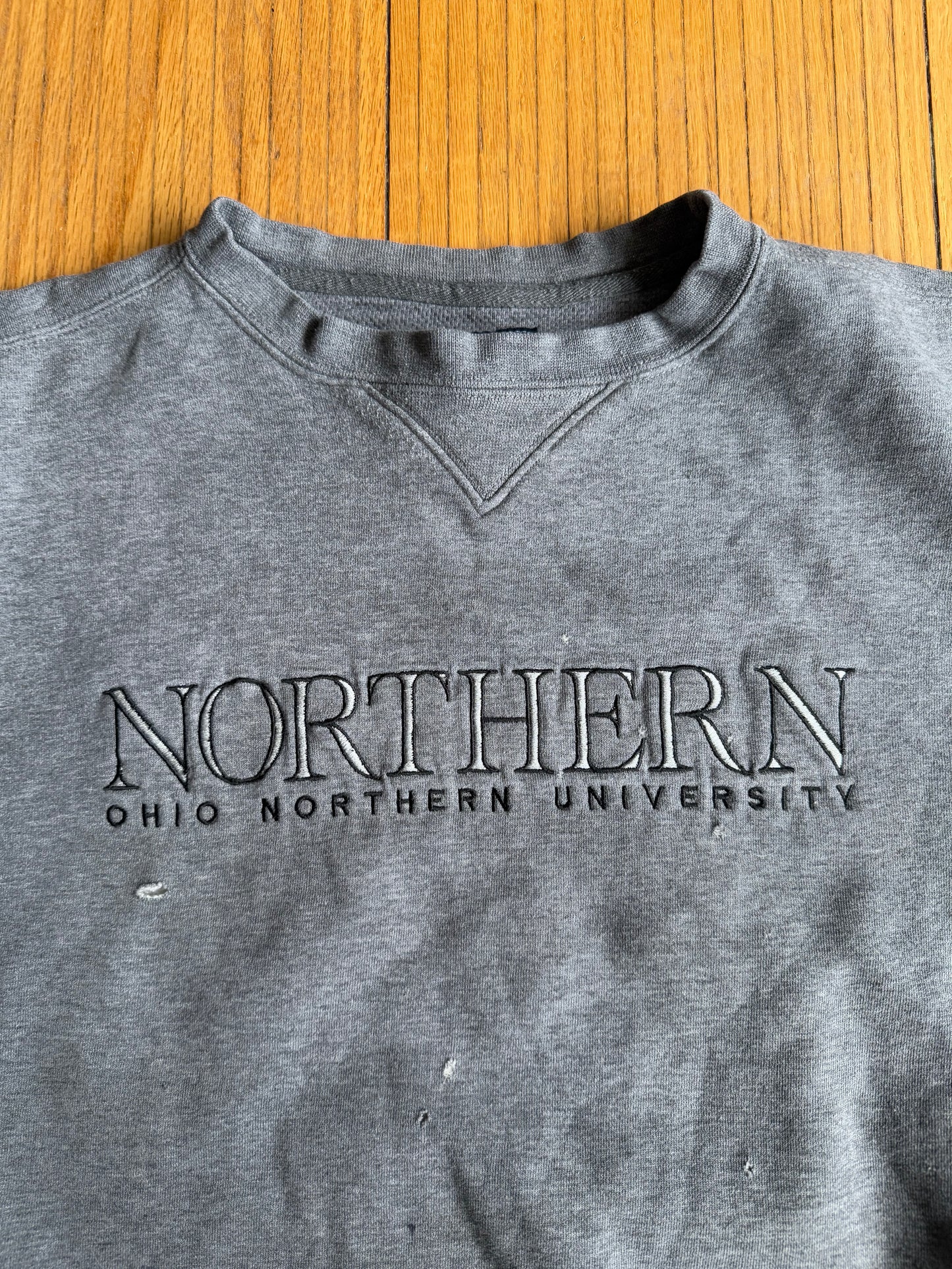 Vintage Ohio Northern University Distressed Crewneck Sweatshirt- L