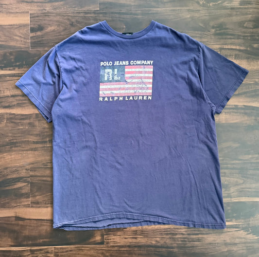 Vintage Polo Jeans Company Ralph Lauren Navy Blue T-Shirt- XL