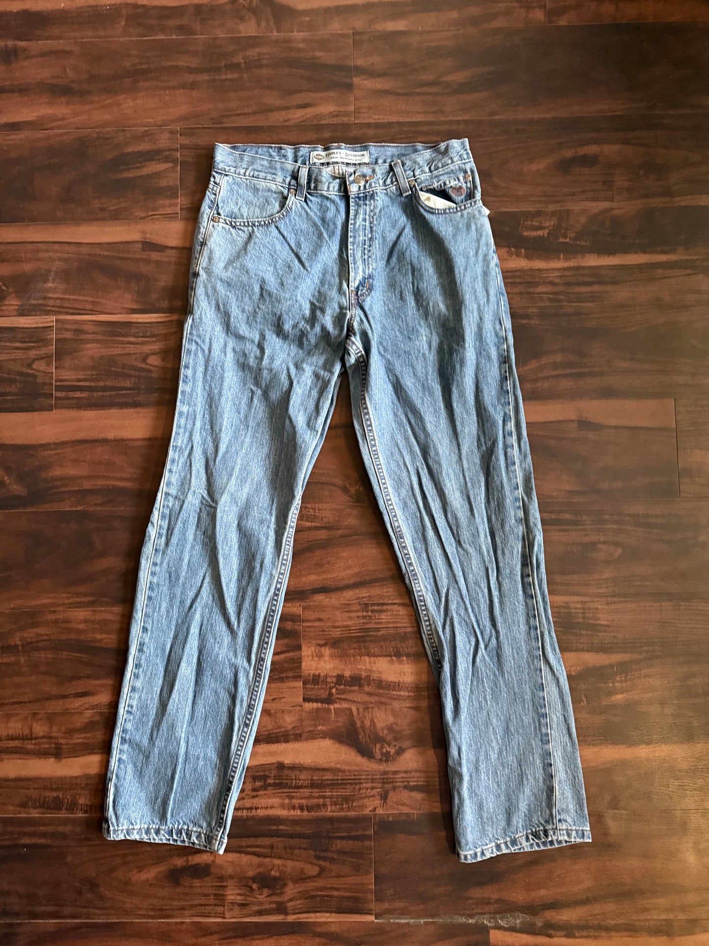Vintage Harley Davidson Light Wash Denim Jeans- 32x33