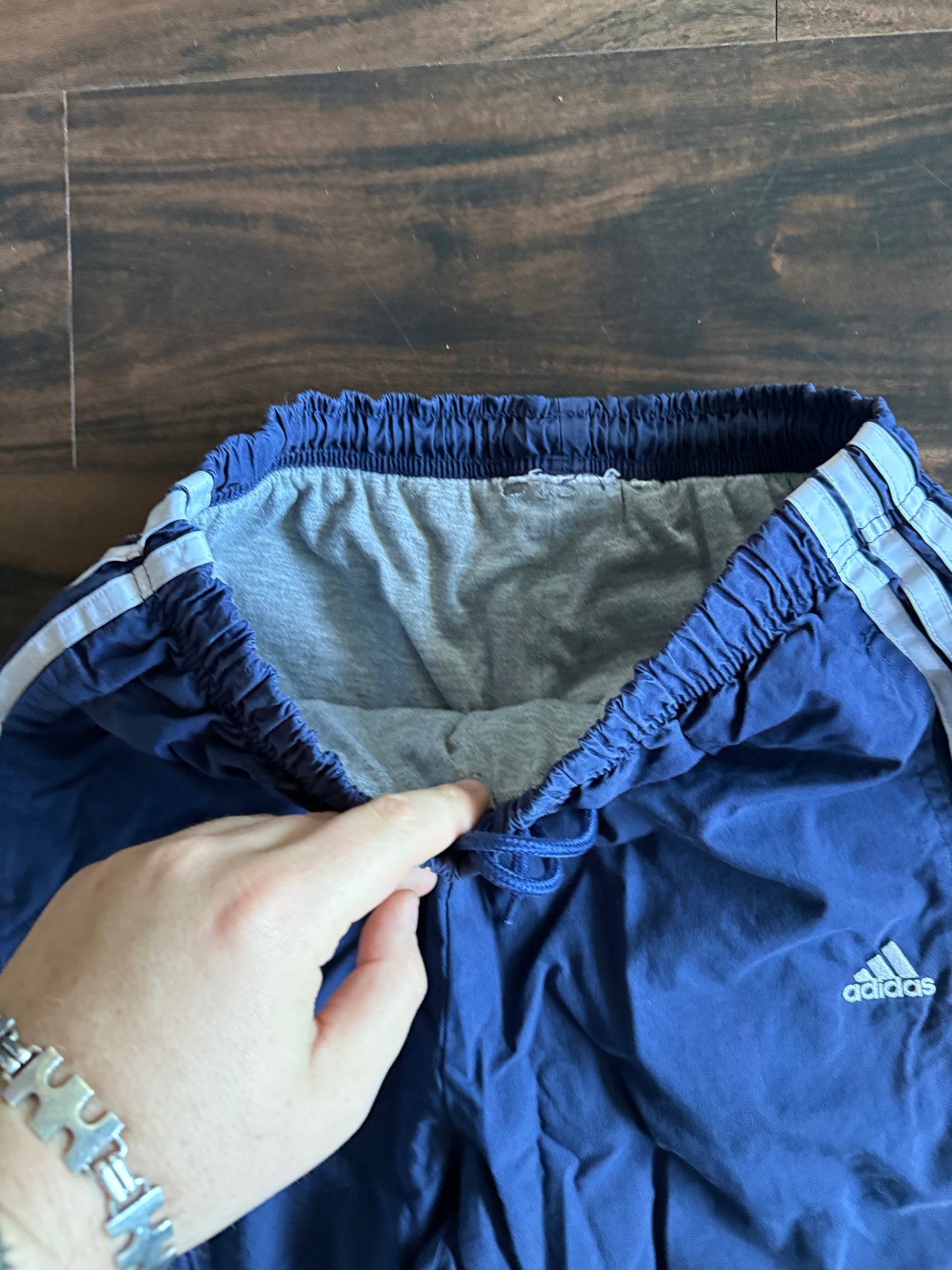 Vintage Adidas Blue Striped Athletic Track Pants- 30x30