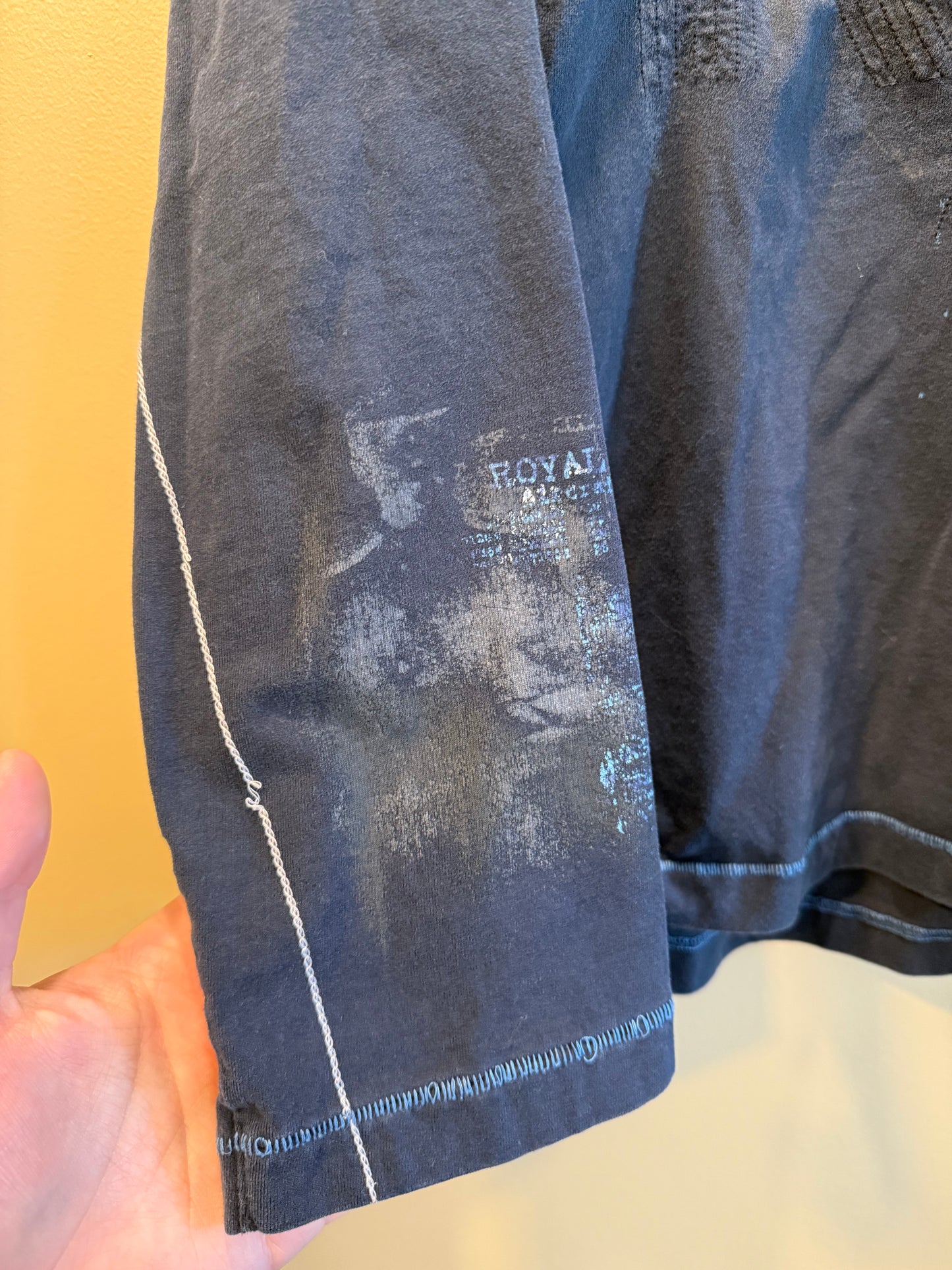 Vintage Y2K Point Zero Black Compass Long Sleeve T-Shirt- M