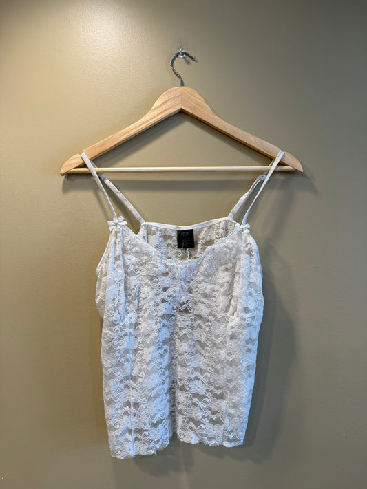 Vintage Apt. 9 White Floral Lace Top- XL