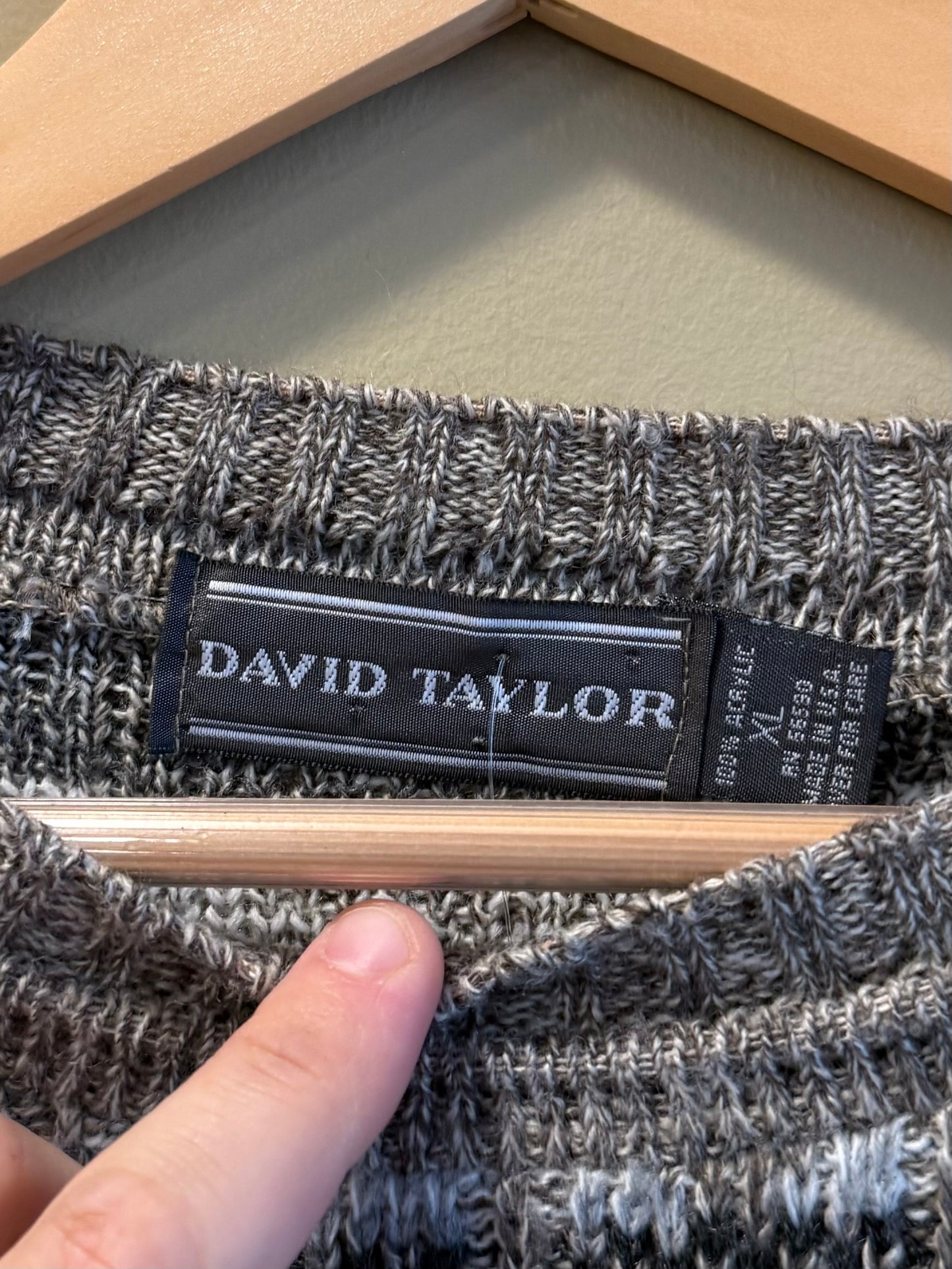 Vintage David Taylor Striped Textured Sweater- XL