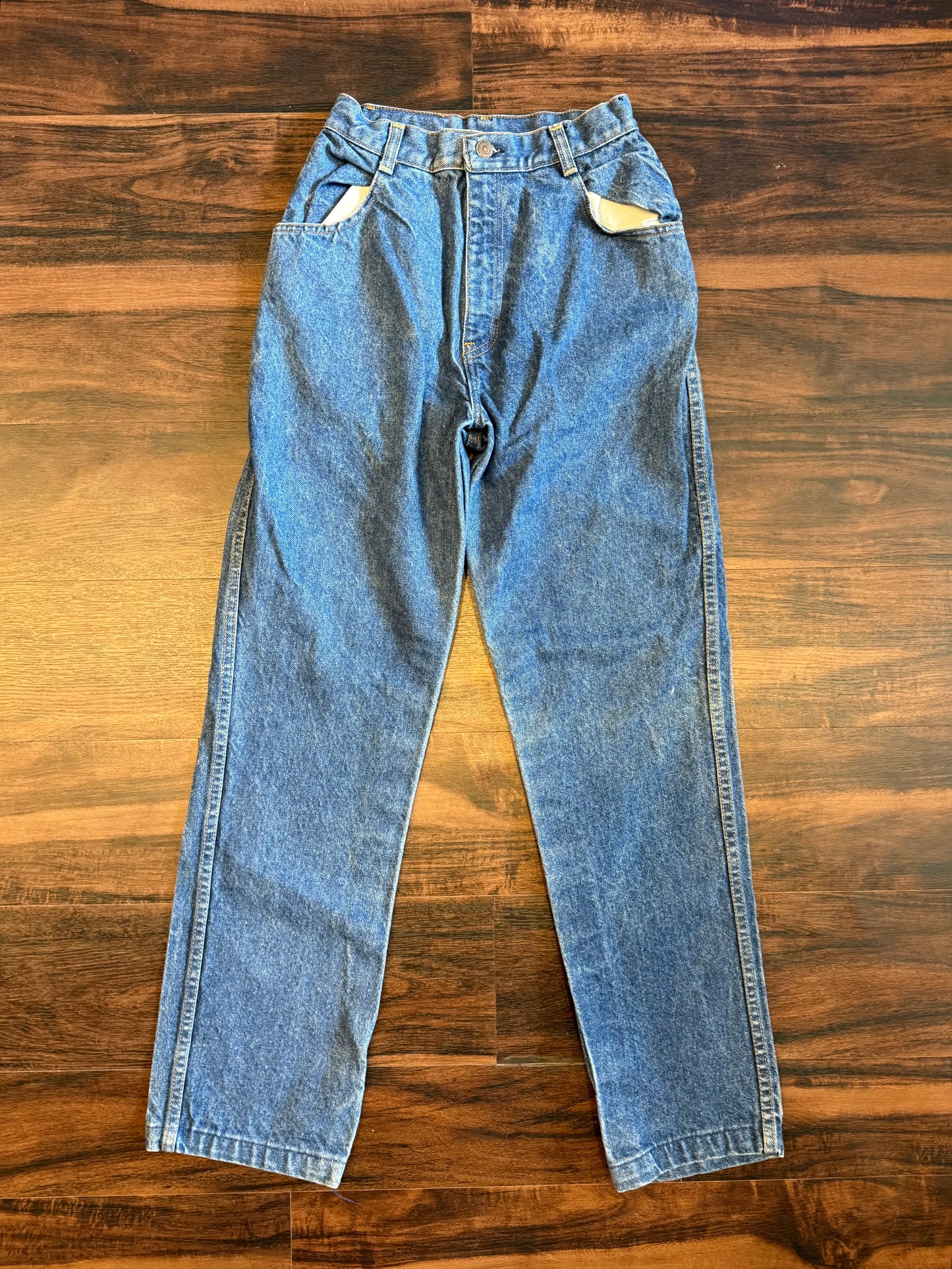Vintage Levi’s Cowboy Western Orange Tab Dark Wash Denim Jeans- 24x30
