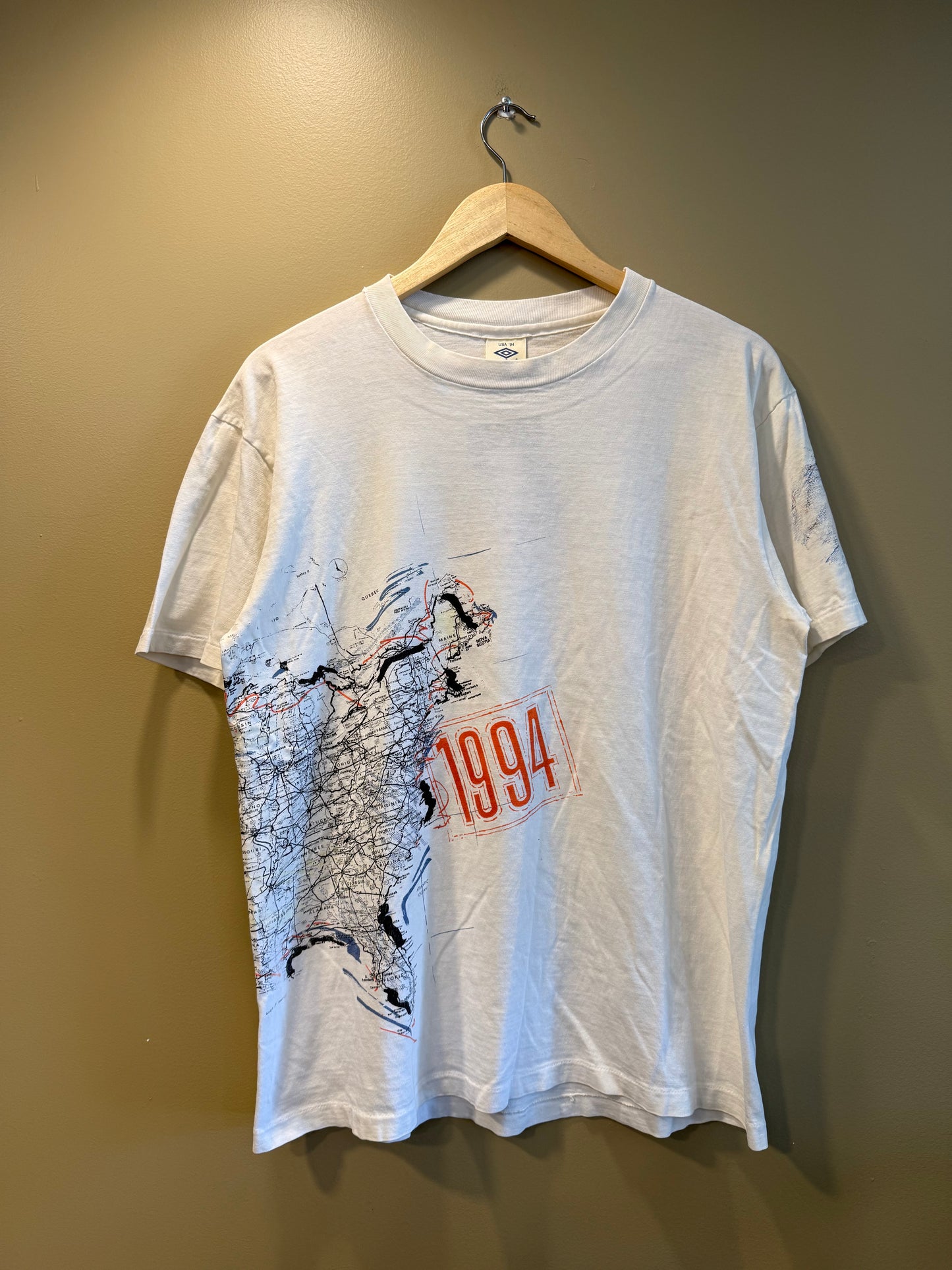 Vintage Umbro World Cup 94 United States Map T-Shirt- L