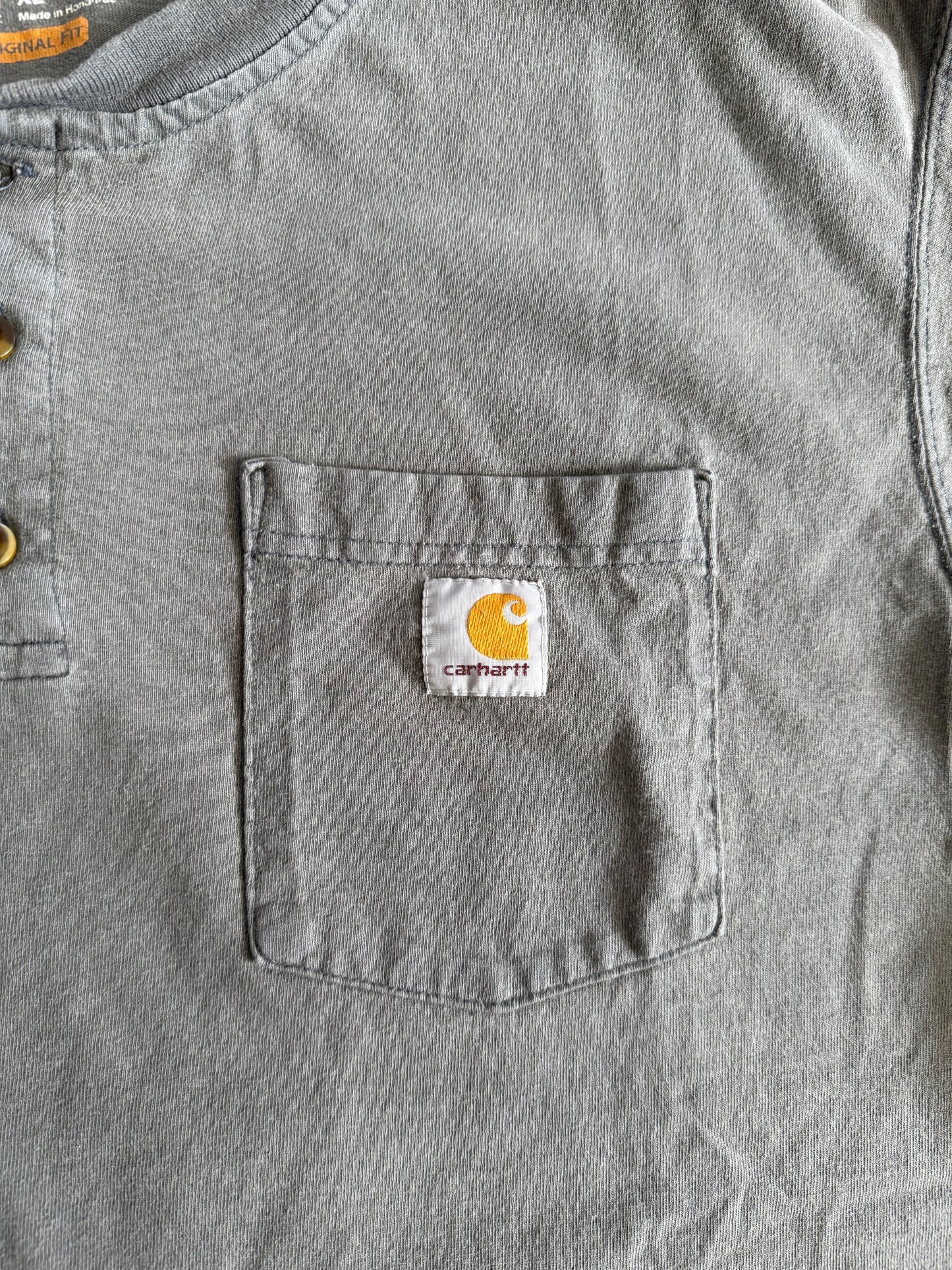 The Thrifting Tree Embroidered Carhartt Gray Pocket T-Shirt- XL