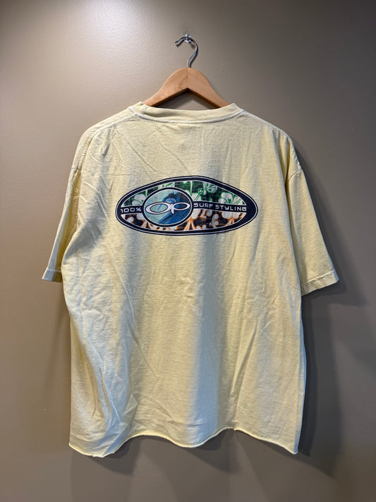 Vintage Ocean Pacific Yellow Surf Styling T-Shirt- L/XL