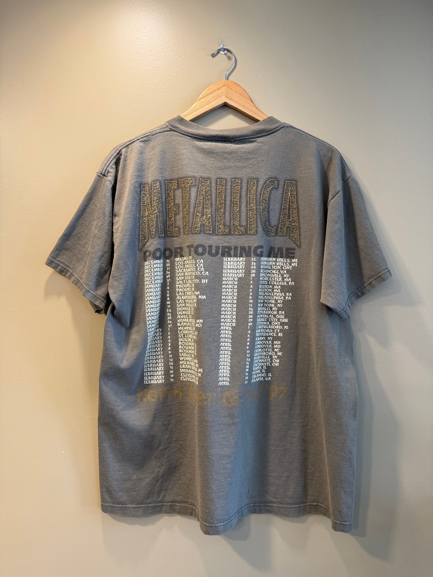 Vintage Metallica 1997 Poor Touring Me North American Tour T-Shirt- XL