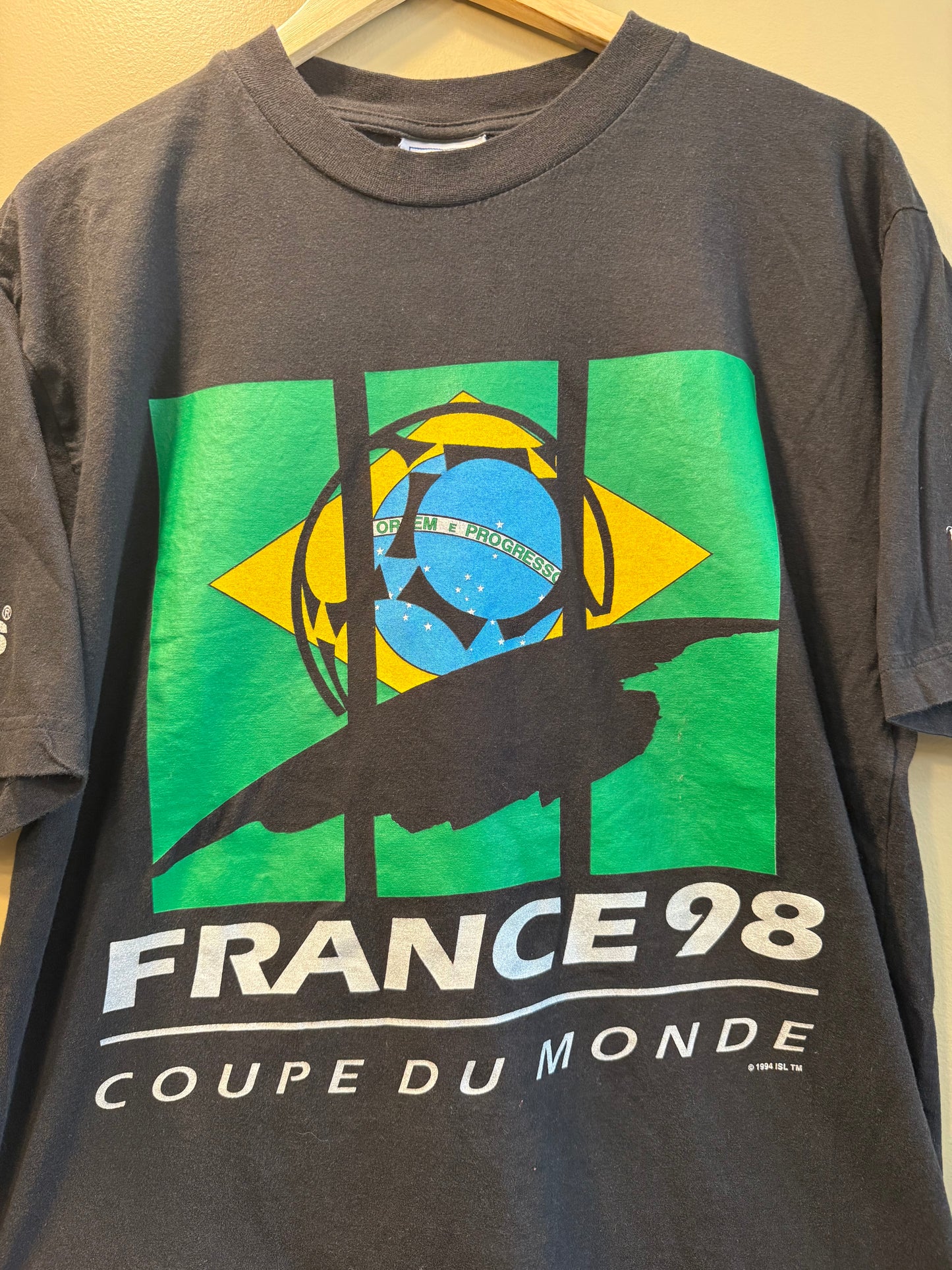 Vintage Adidas Brazil World Cup 98 Black T-Shirt- M