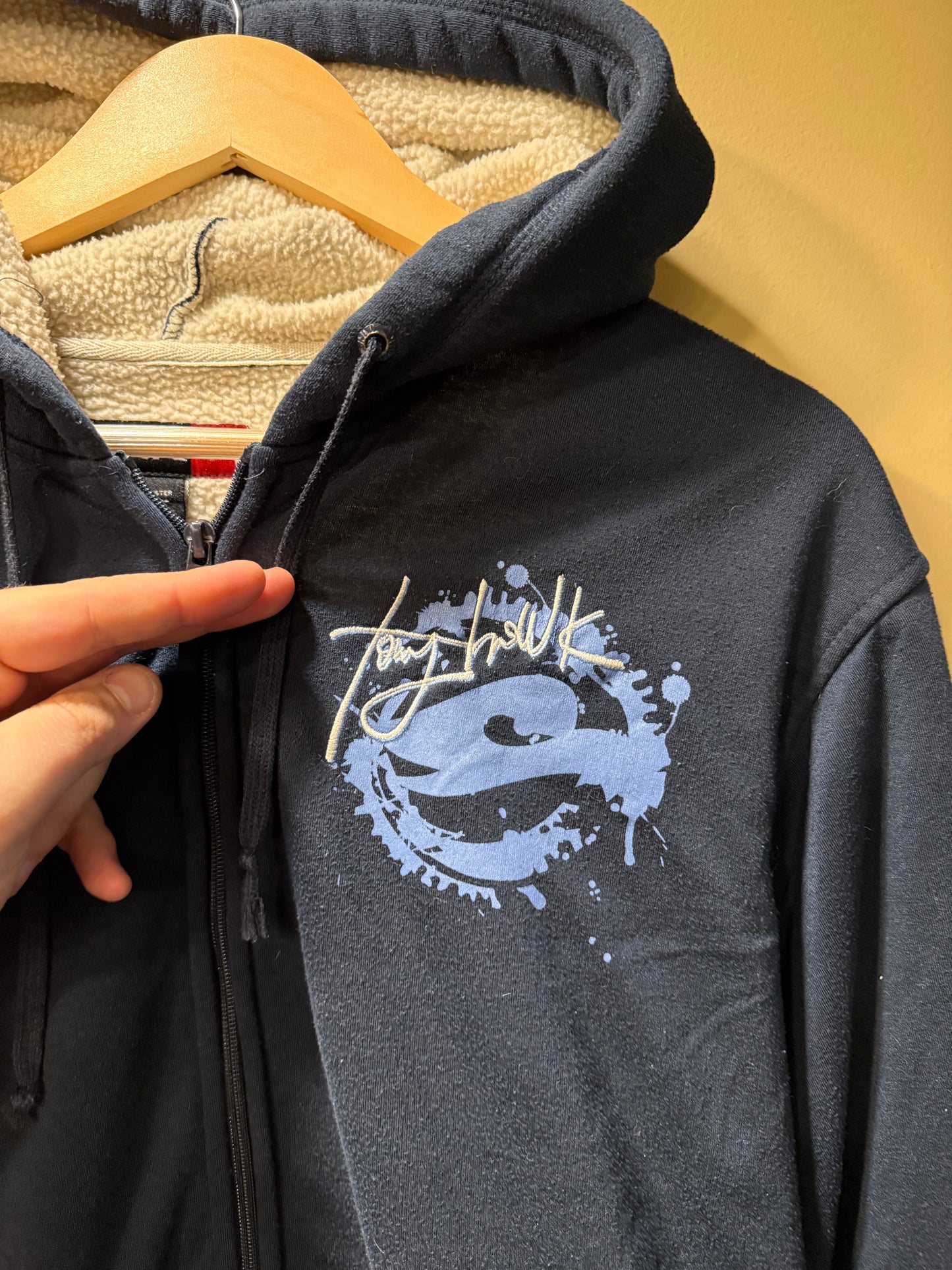Vintage Tony Hawk Navy Blue Fleece Lined Zip-Up Hoodie Sweatshirt- XL