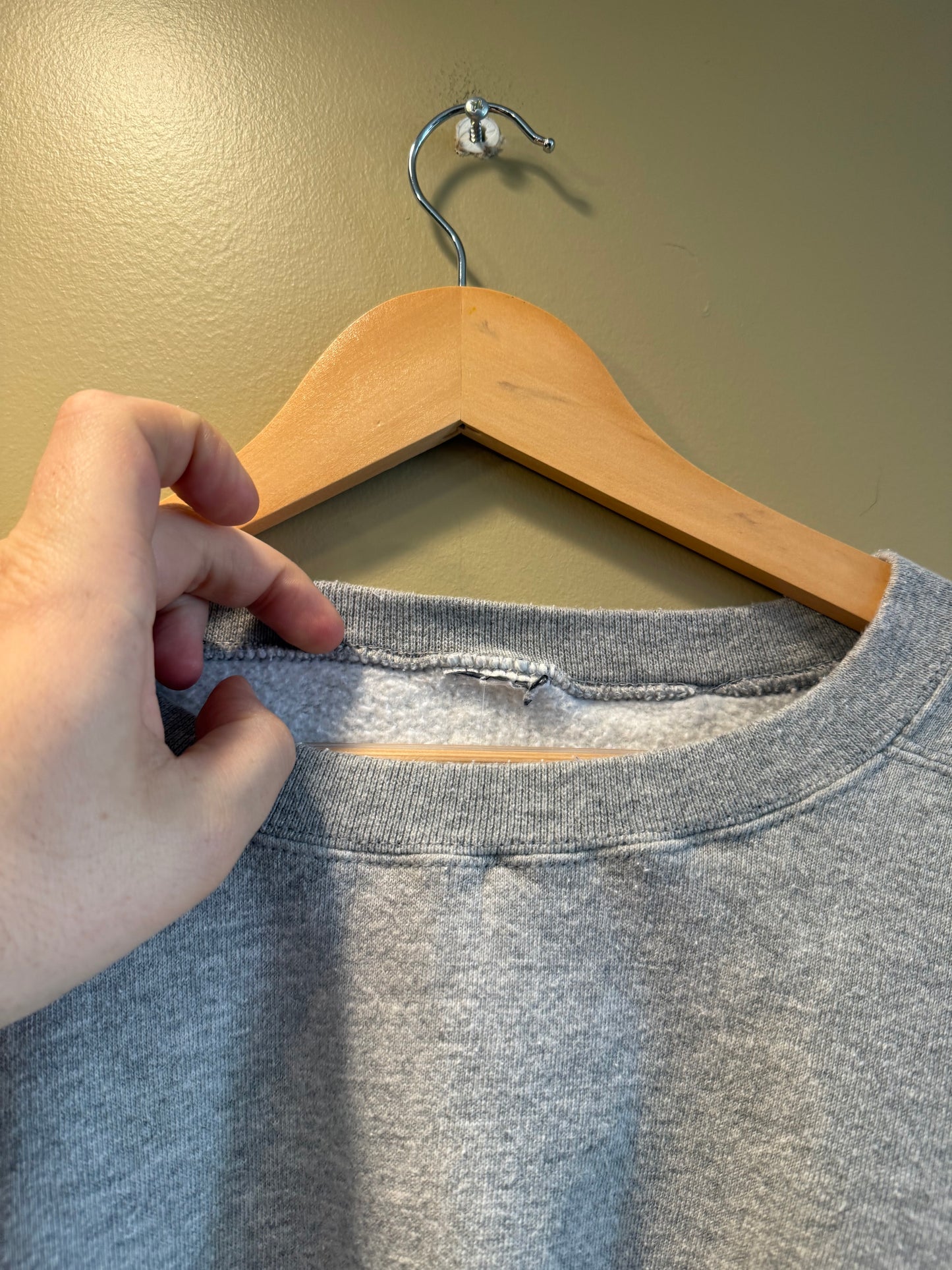 Vintage Nike Gray Embroidered Swoosh Crewneck Sweatshirt- XXL