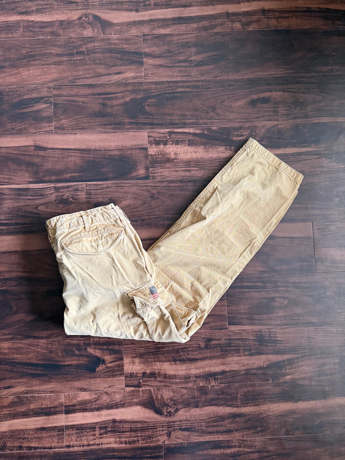 Vintage Ralph Lauren Denim & Supply Tan Cotton Canvas Cargo Pants- 36x32