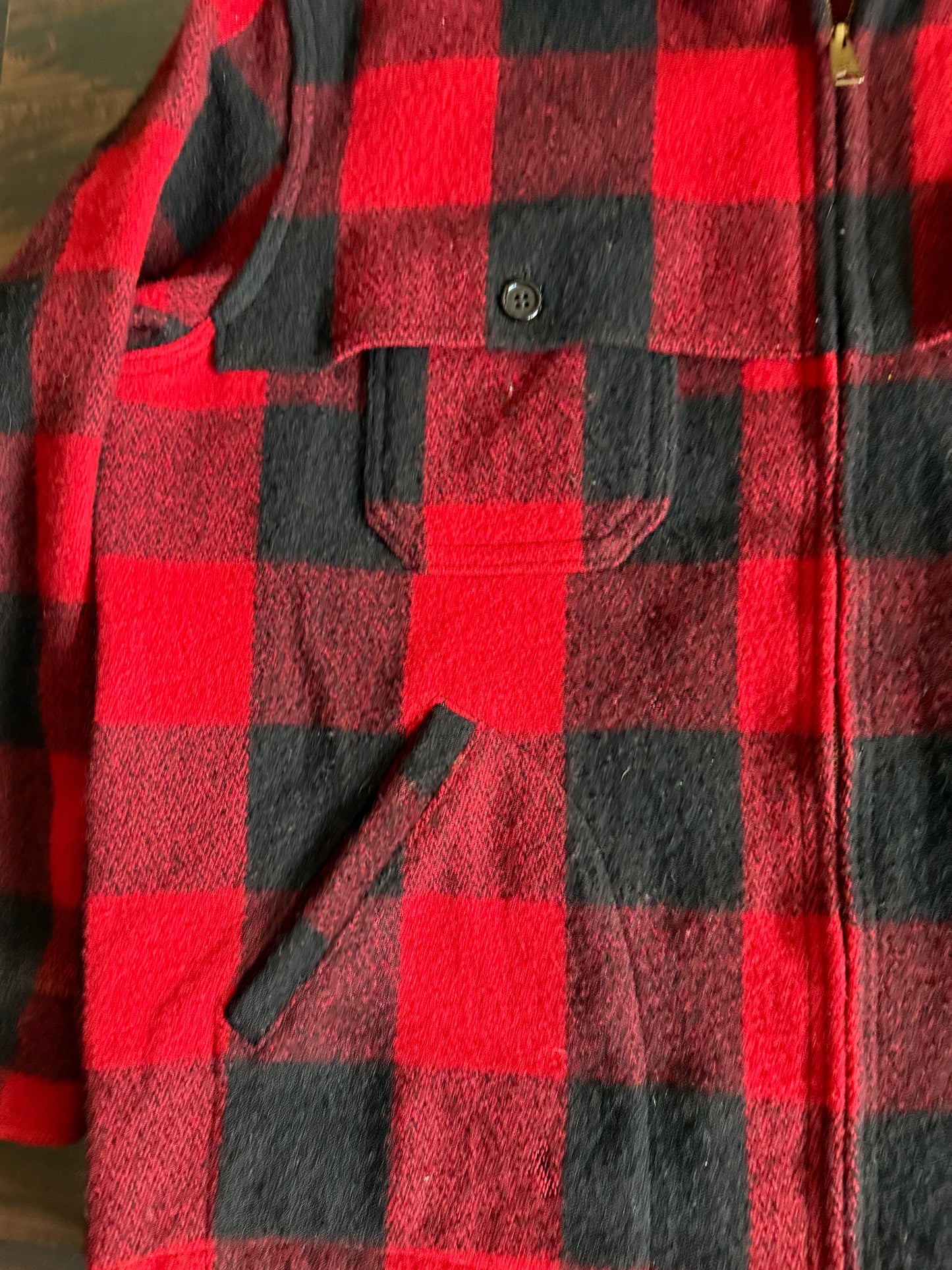 Vintage Woolrich Red Checker Outdoors Wool Flannel Jacket- XL