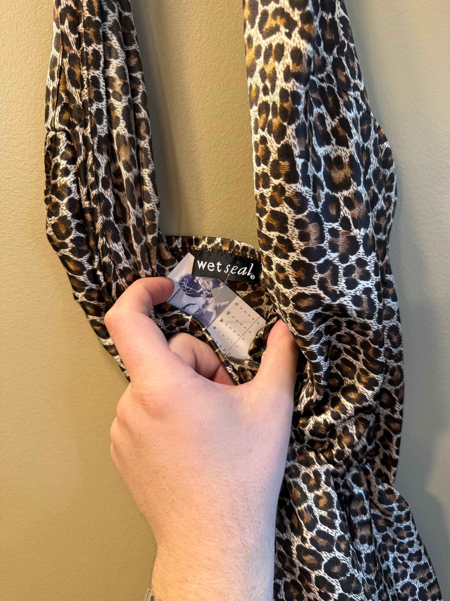 Vintage Y2K Wet Seal Leopard Print Top- M/L