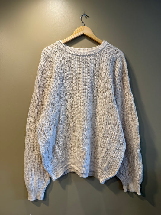 Vintage St. John’s Bay White Ramie Cotton Knit Sweater- L/XL